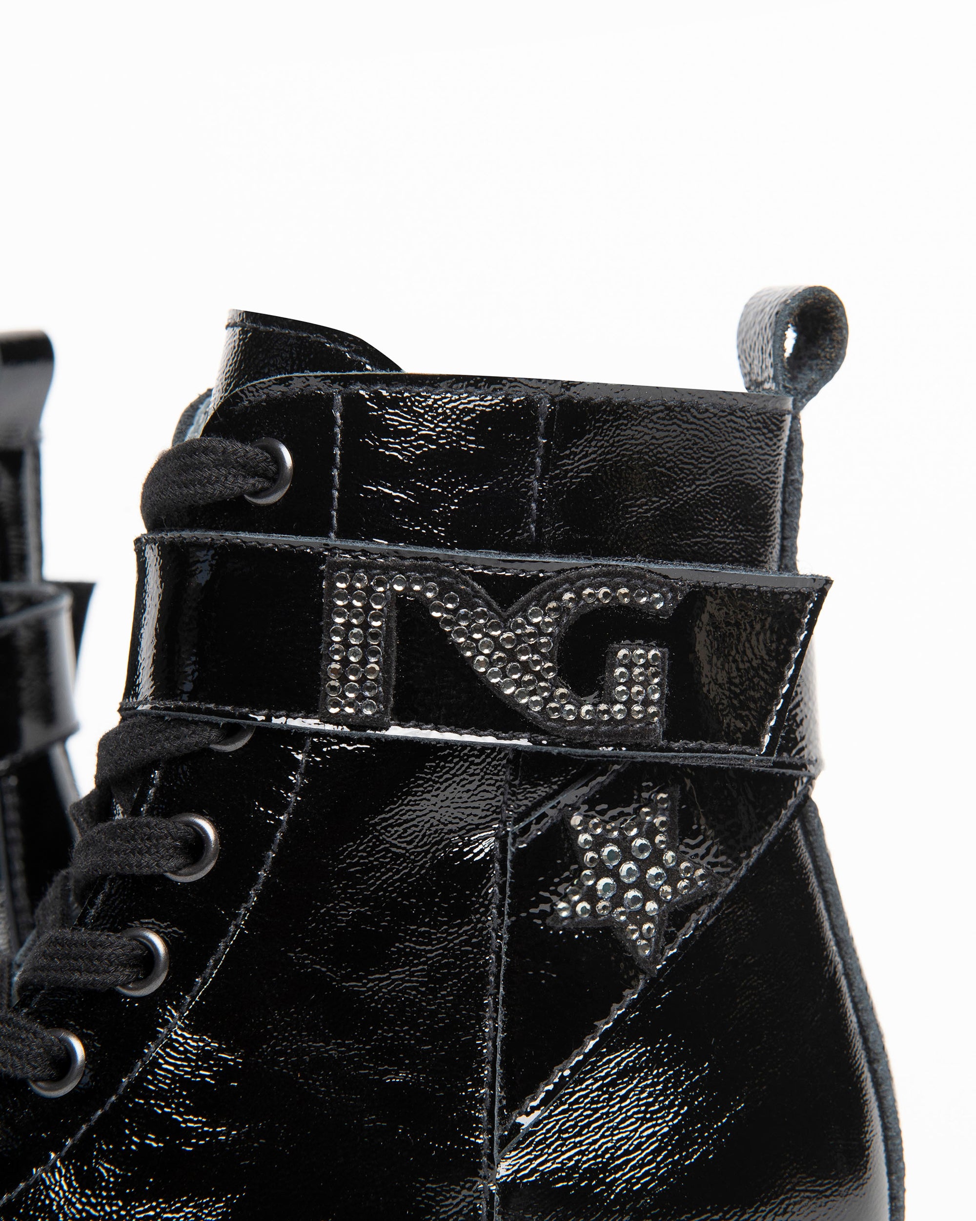 Nero Giardini Combat Boots bottines fille vernie strass