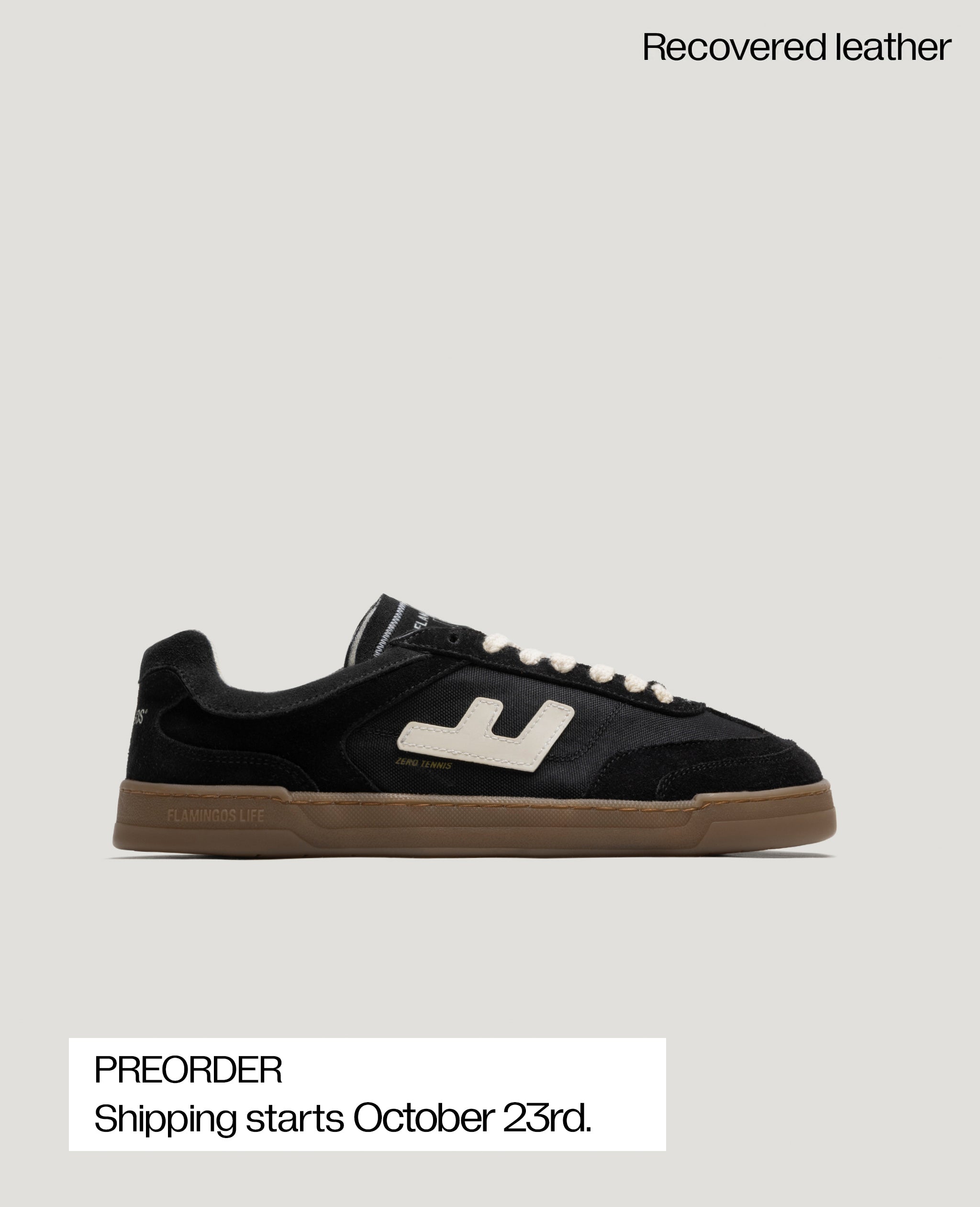Flamingos Life Zero Tennis Black Gum chaussures barefoot noir