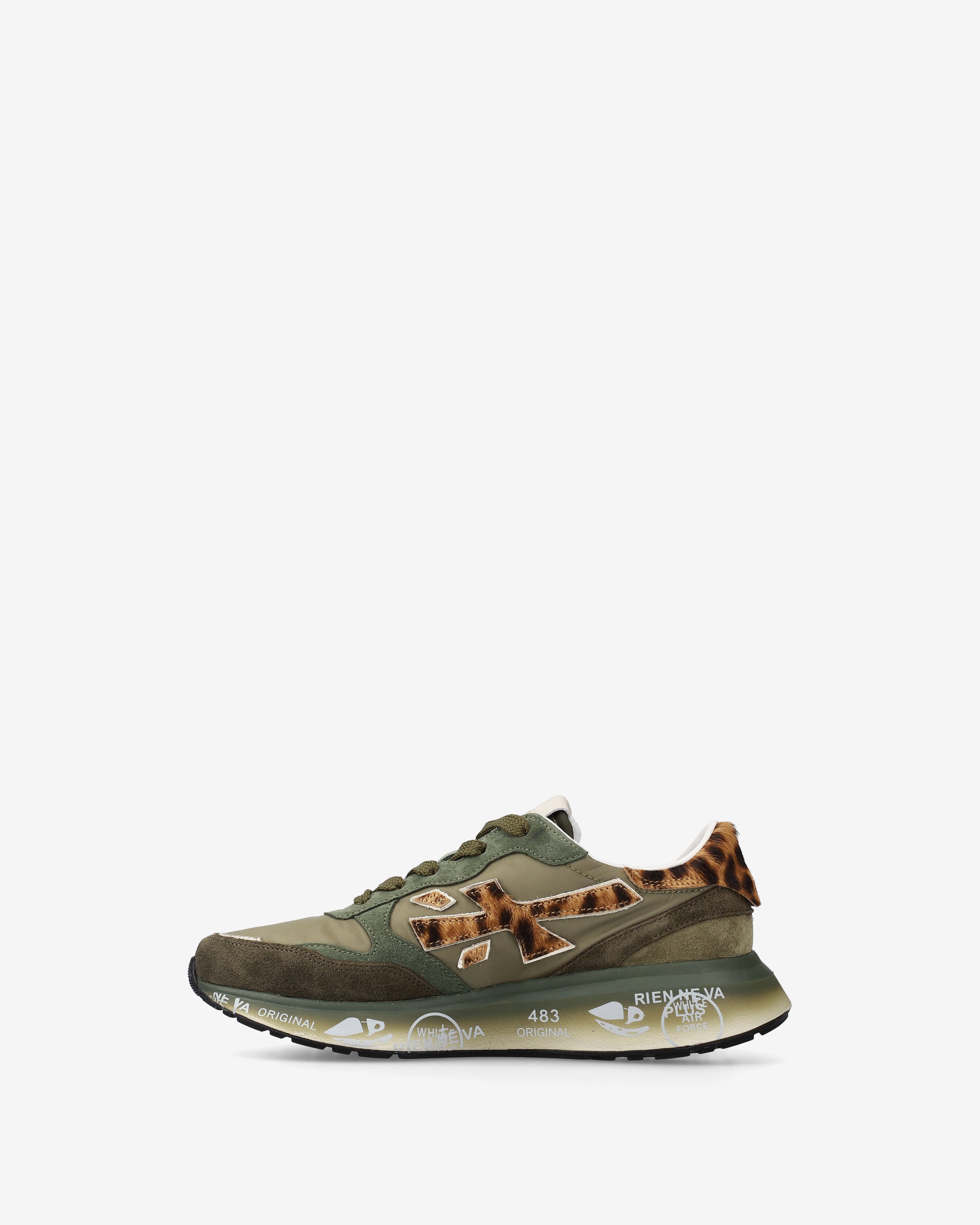 Premiata Lauryn 7790 sneakers femme vert sauge tissu et daim
