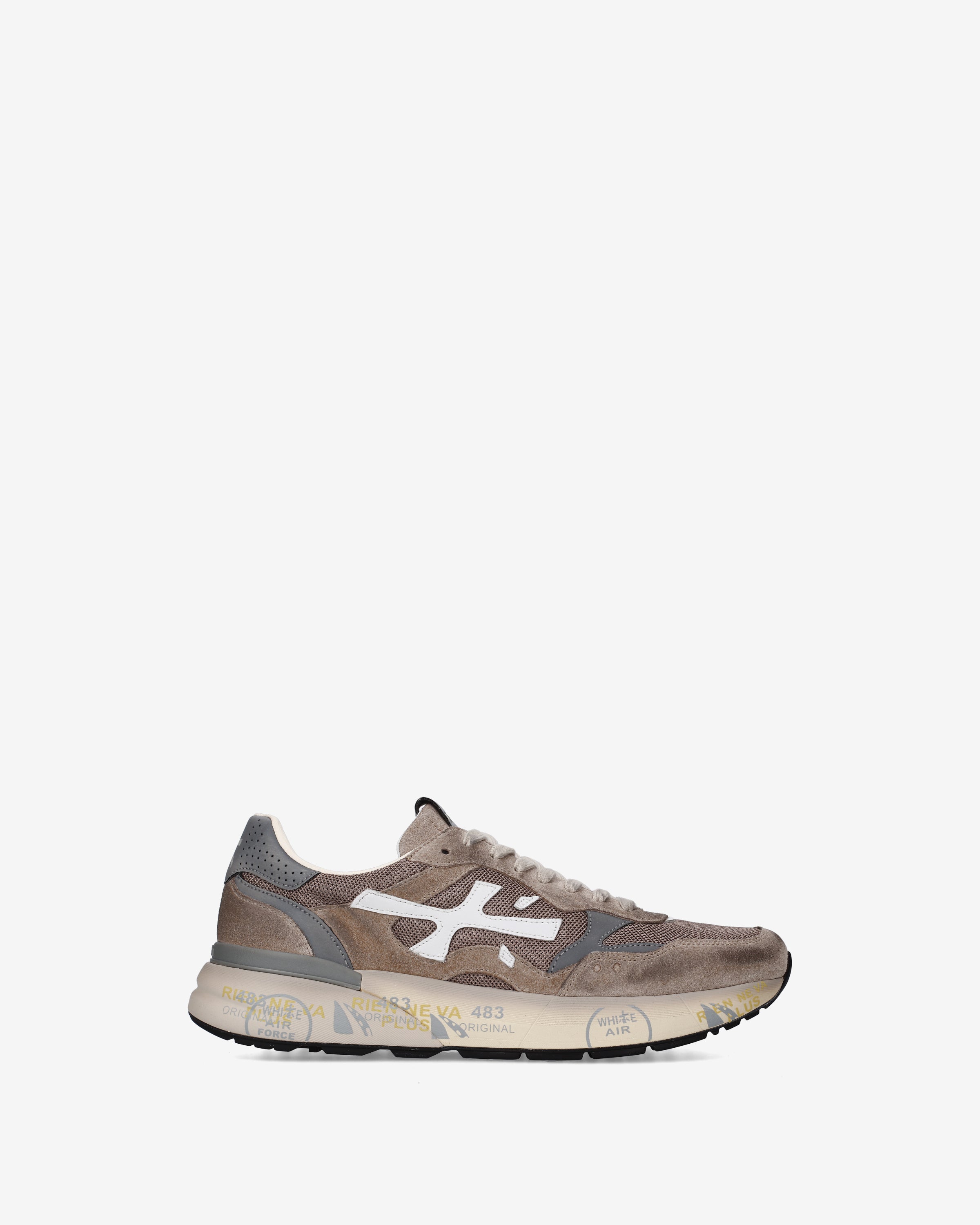 Premiata Mick 8118 baskets taupe daim et mesh