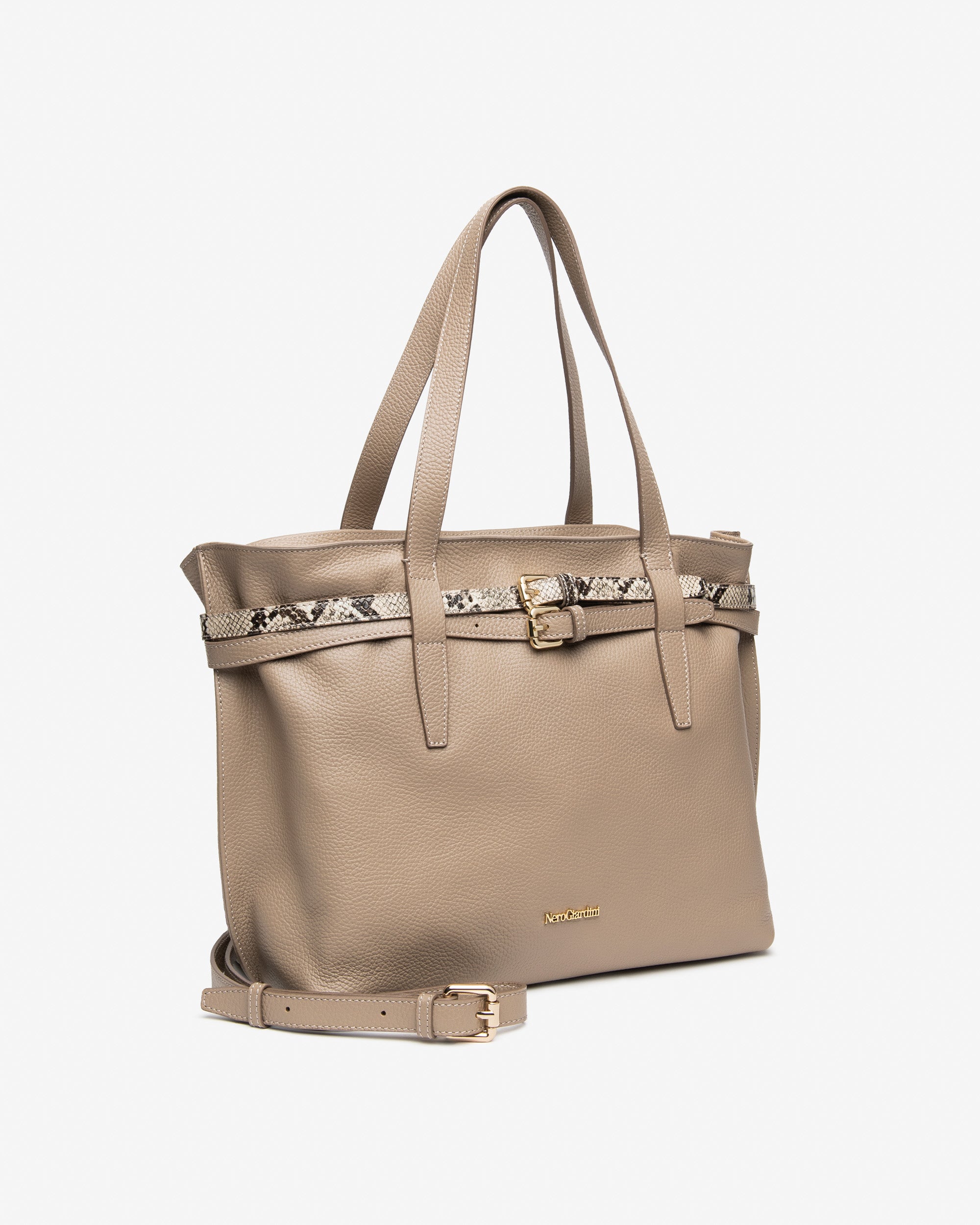 Nero Giardini Bags sac épaule femme cuir grainé boucle dorée