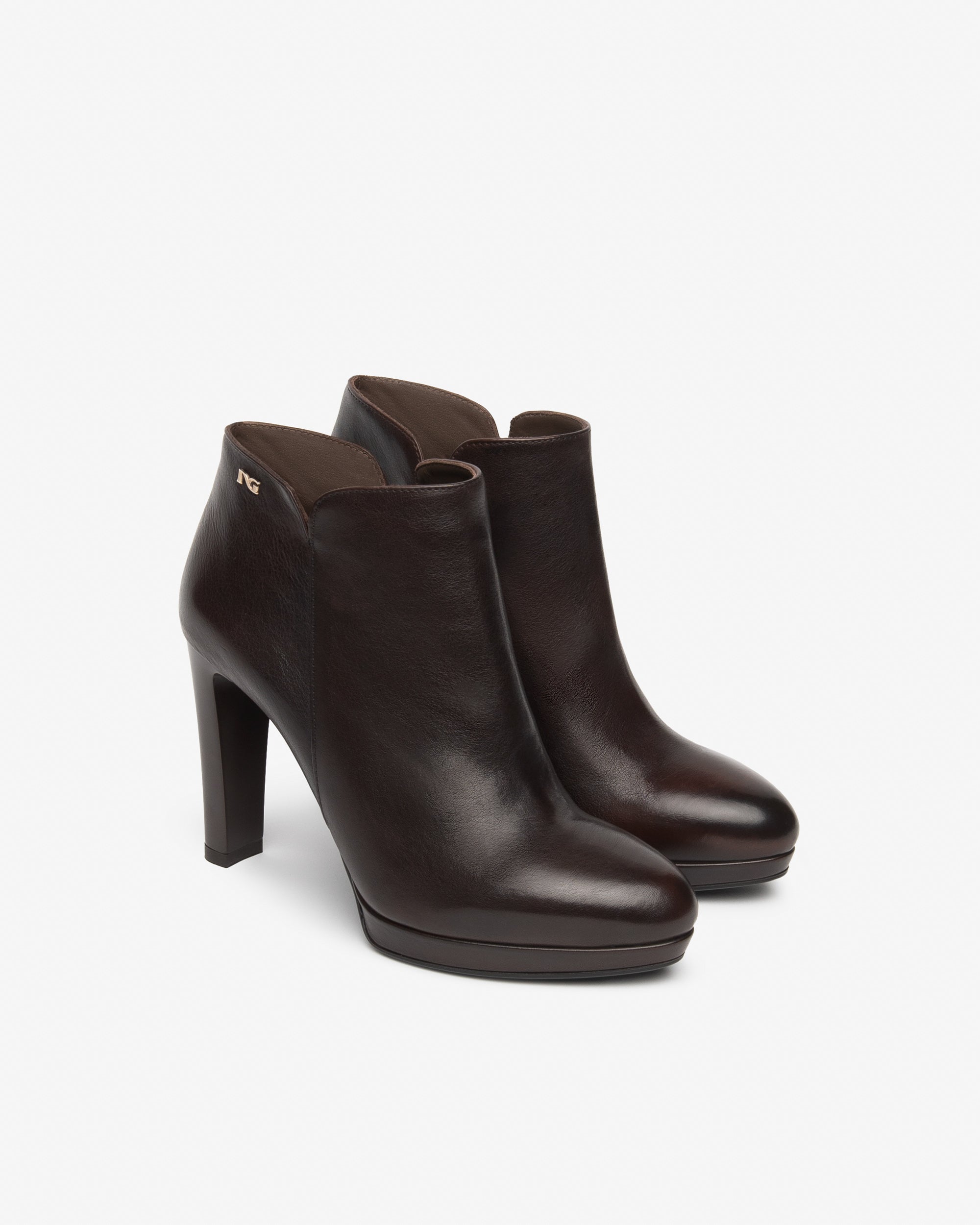 Nero Giardini Ankle Booties bottines cuir femme talon bloc