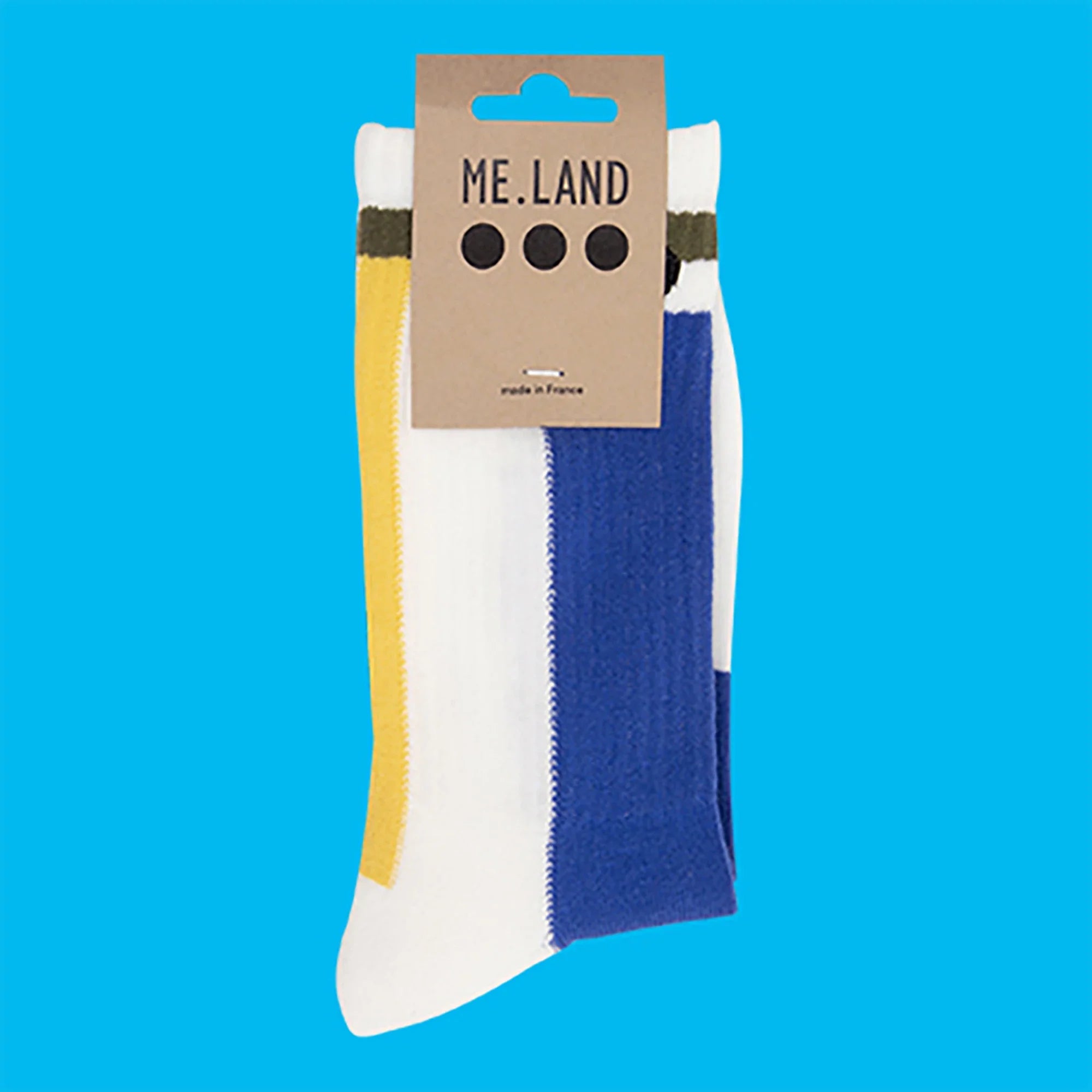 Me.Land Geo chaussettes coton bio blanc motifs