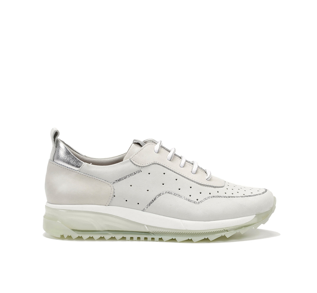 Dorking Navy D8201 basket blanche femme à lacets
