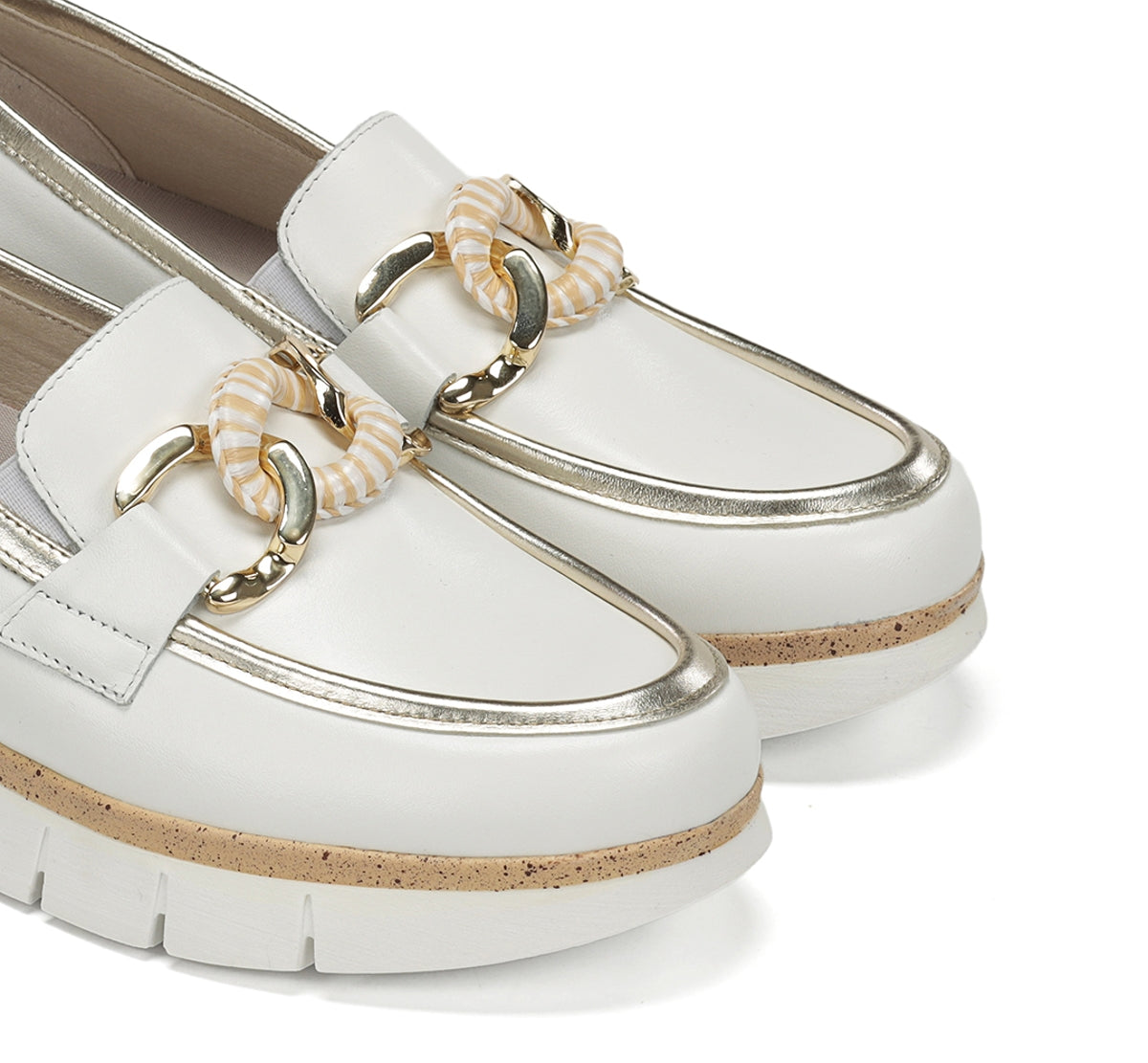 Dorking India D9691 mocassin blanc femme sport