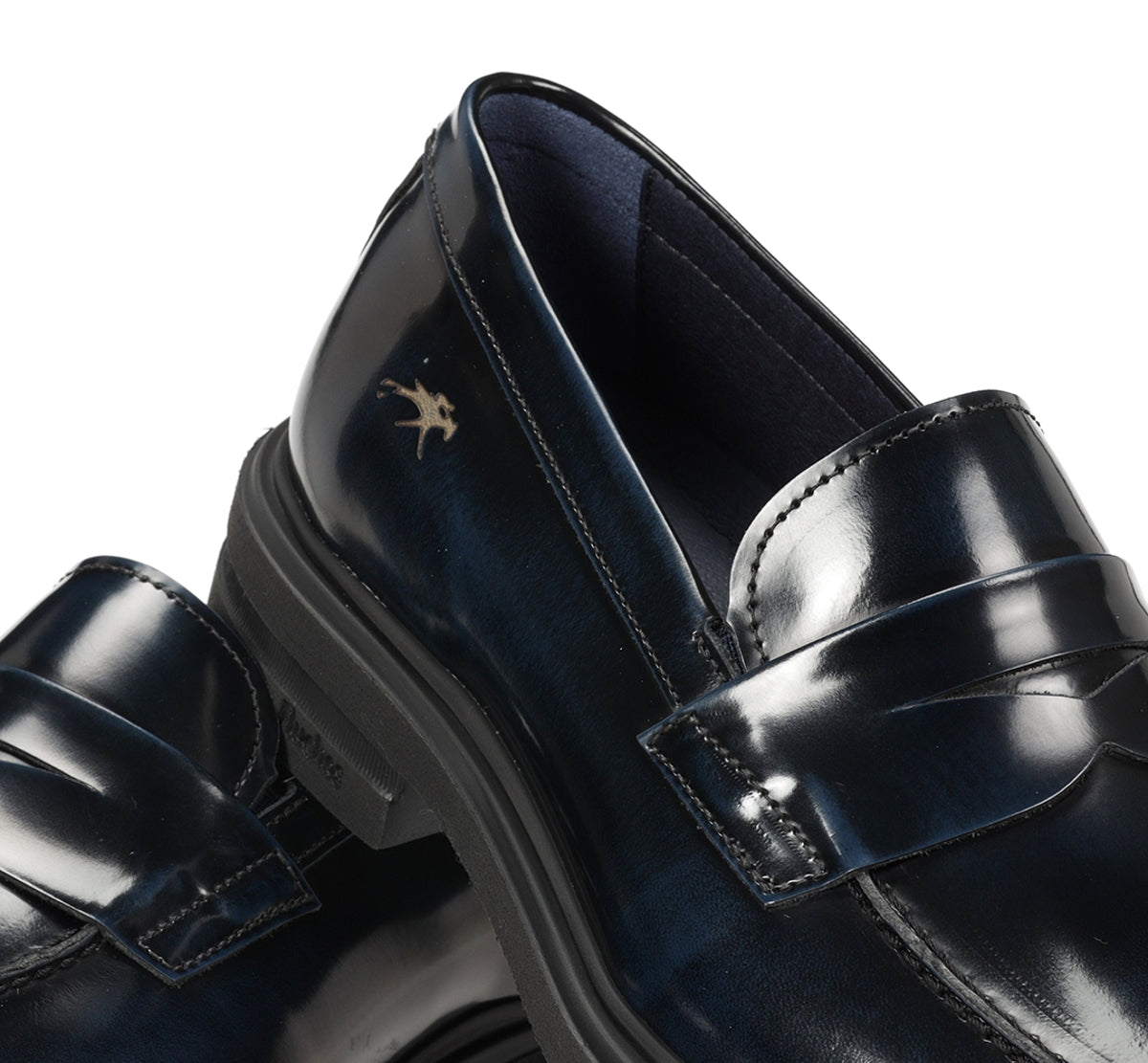 Fluchos Belgas F0633 mocassins homme bleu cuir