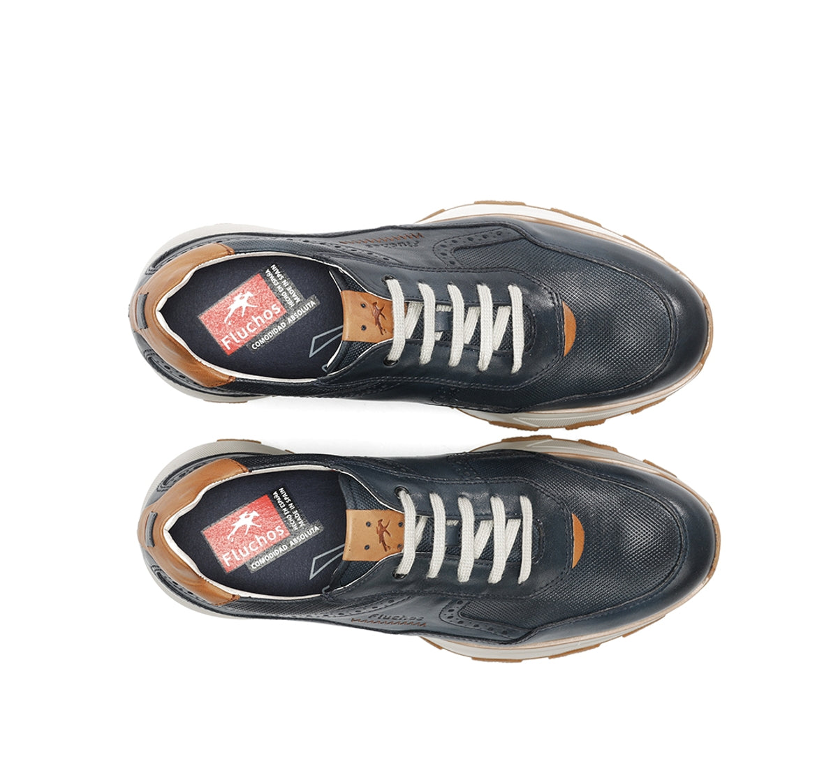 Fluchos Walter F2090 basket bleu cuir homme