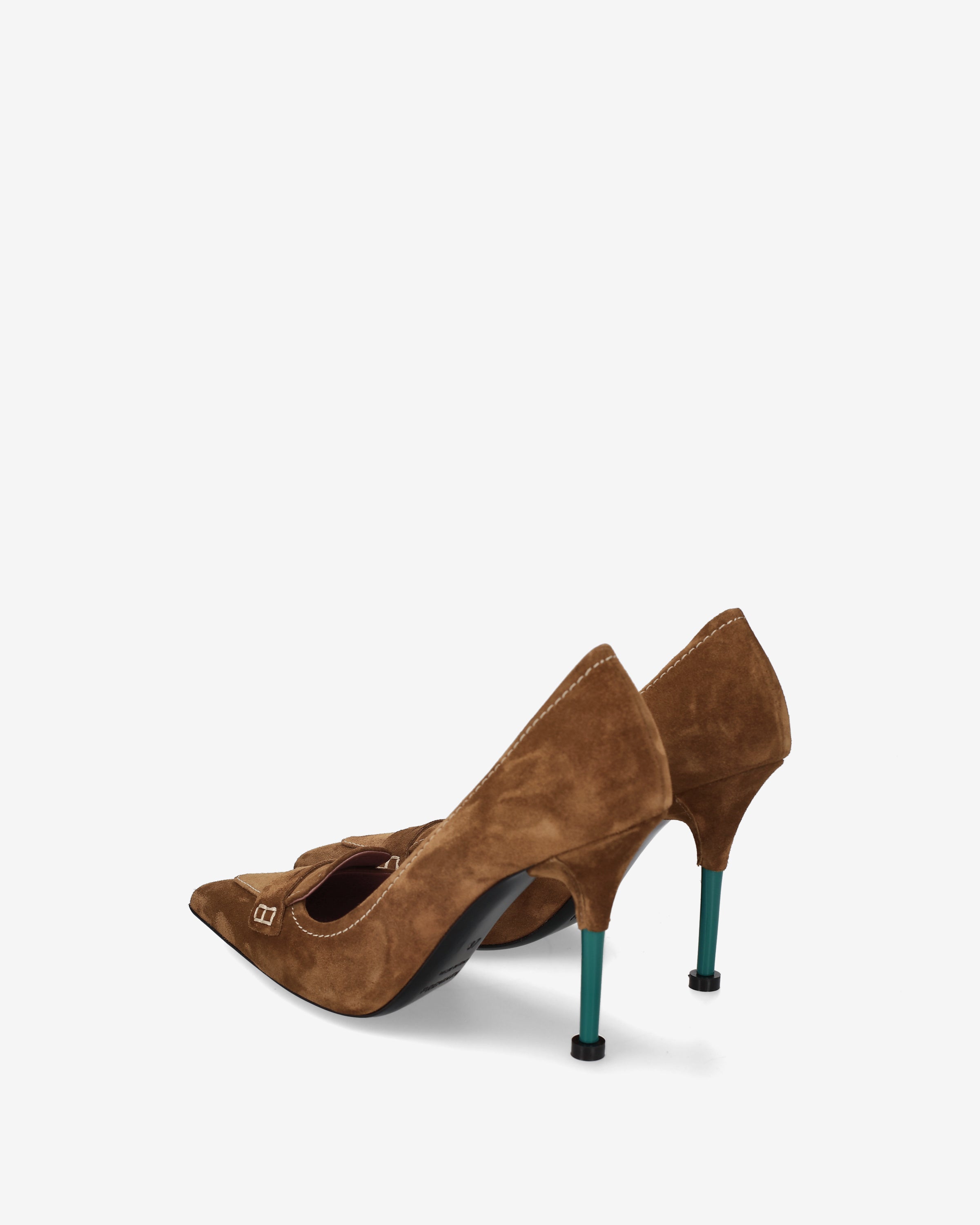 Premiata escarpins daim tabac talon 10 cm 38