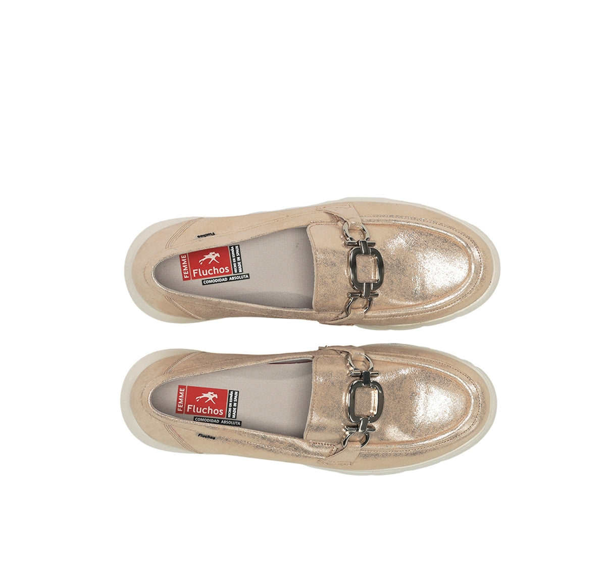 Fluchos Gladis F2282 mocassins femme doré cuir