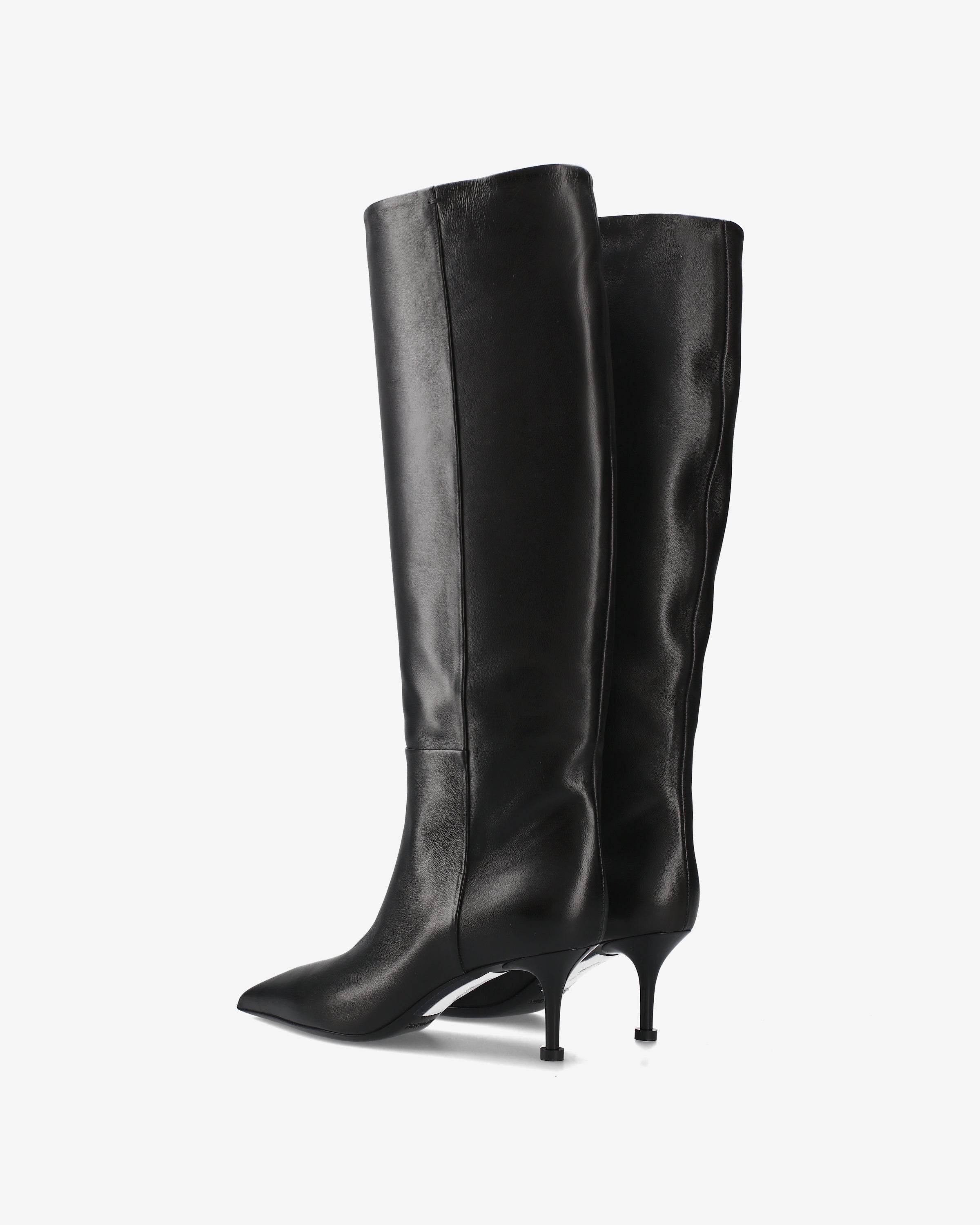 Premiata bottes cuir noir talon 65 mm femme