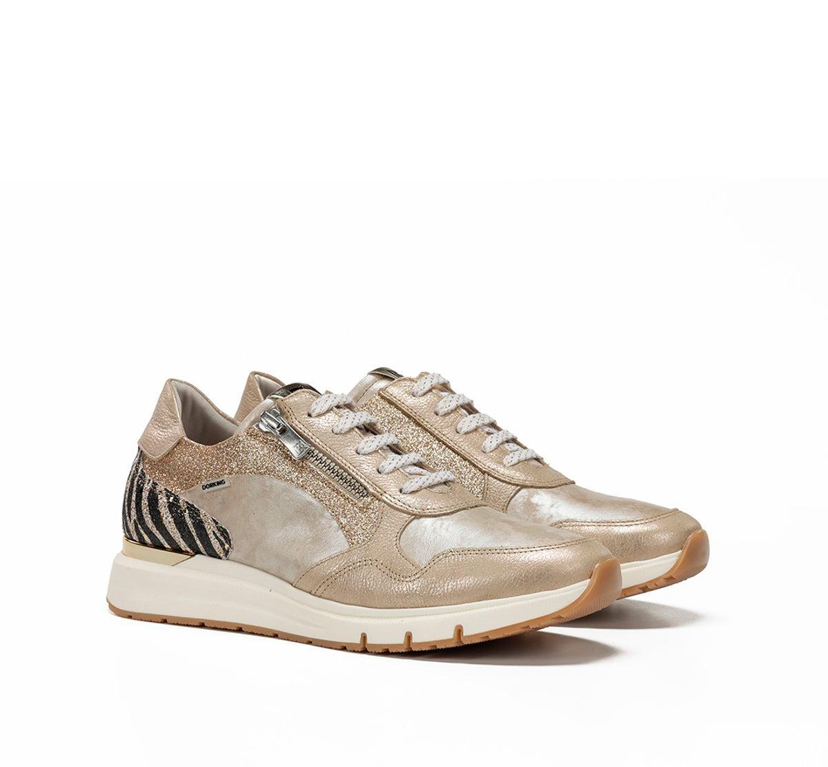 Fluchos Dorking Serena D9556 baskets femme doré cuir