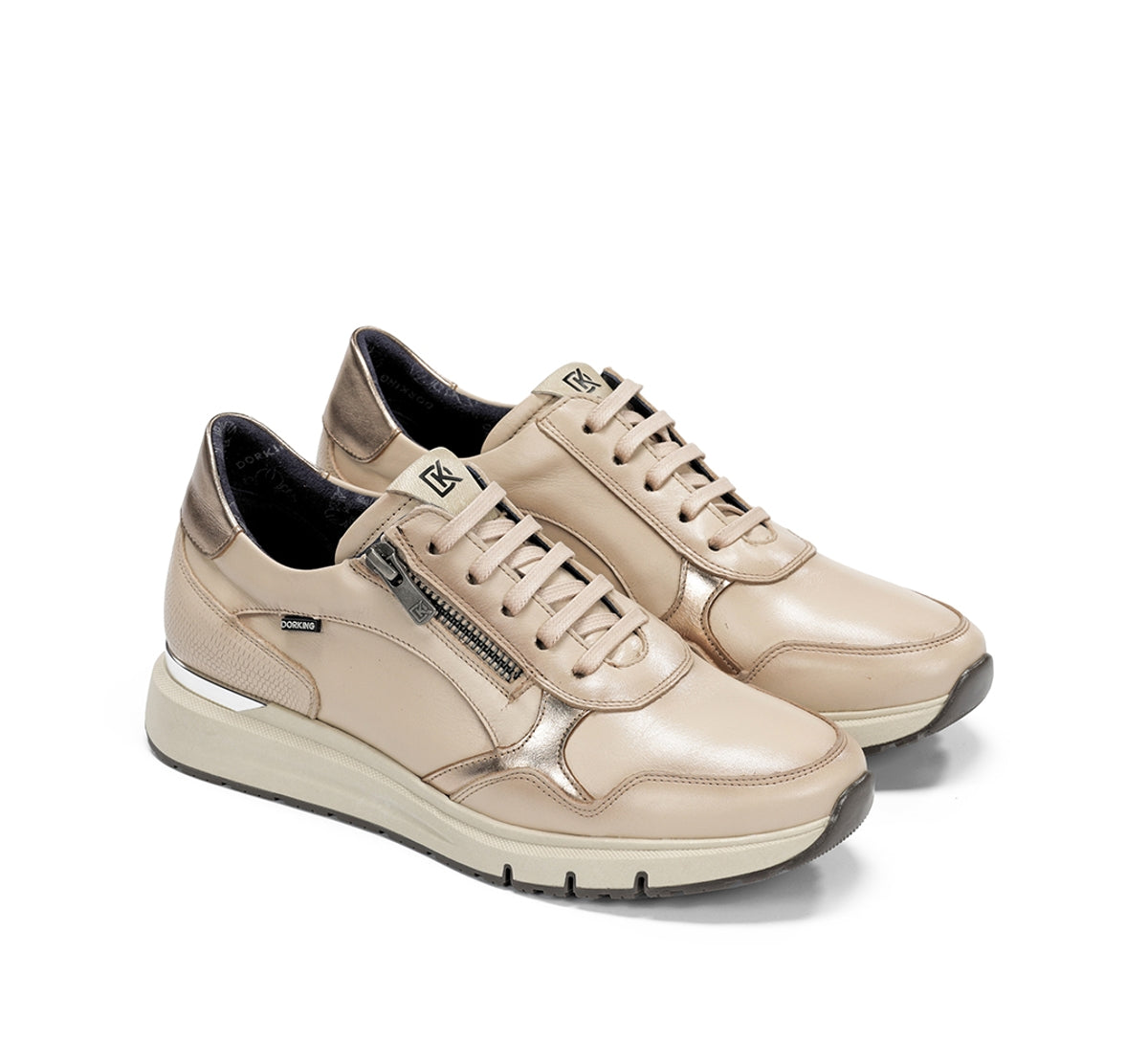 Dorking Serena D9212 baskets femme taupe cuir