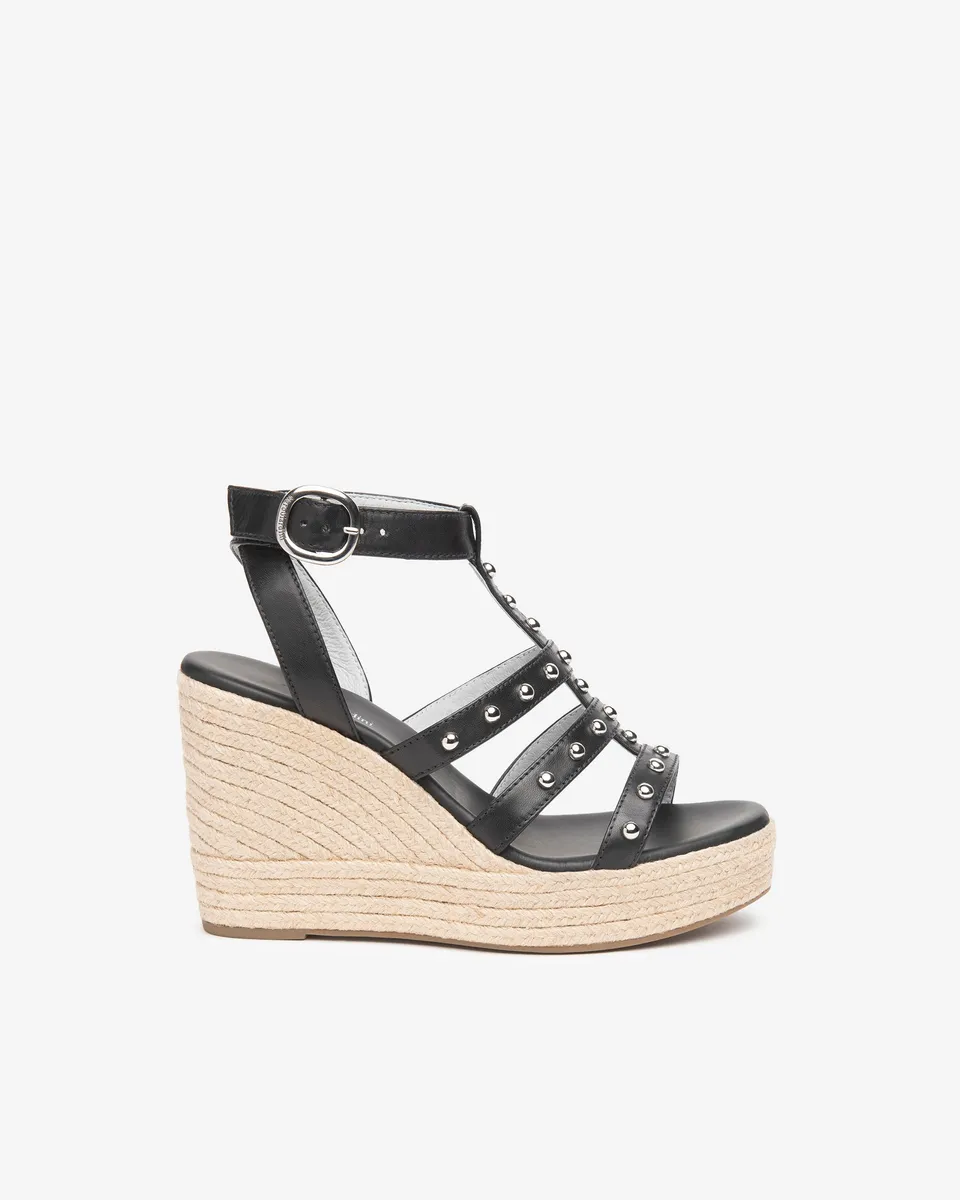 Nero Giardini Sandals sandales cuir femme compensées clous