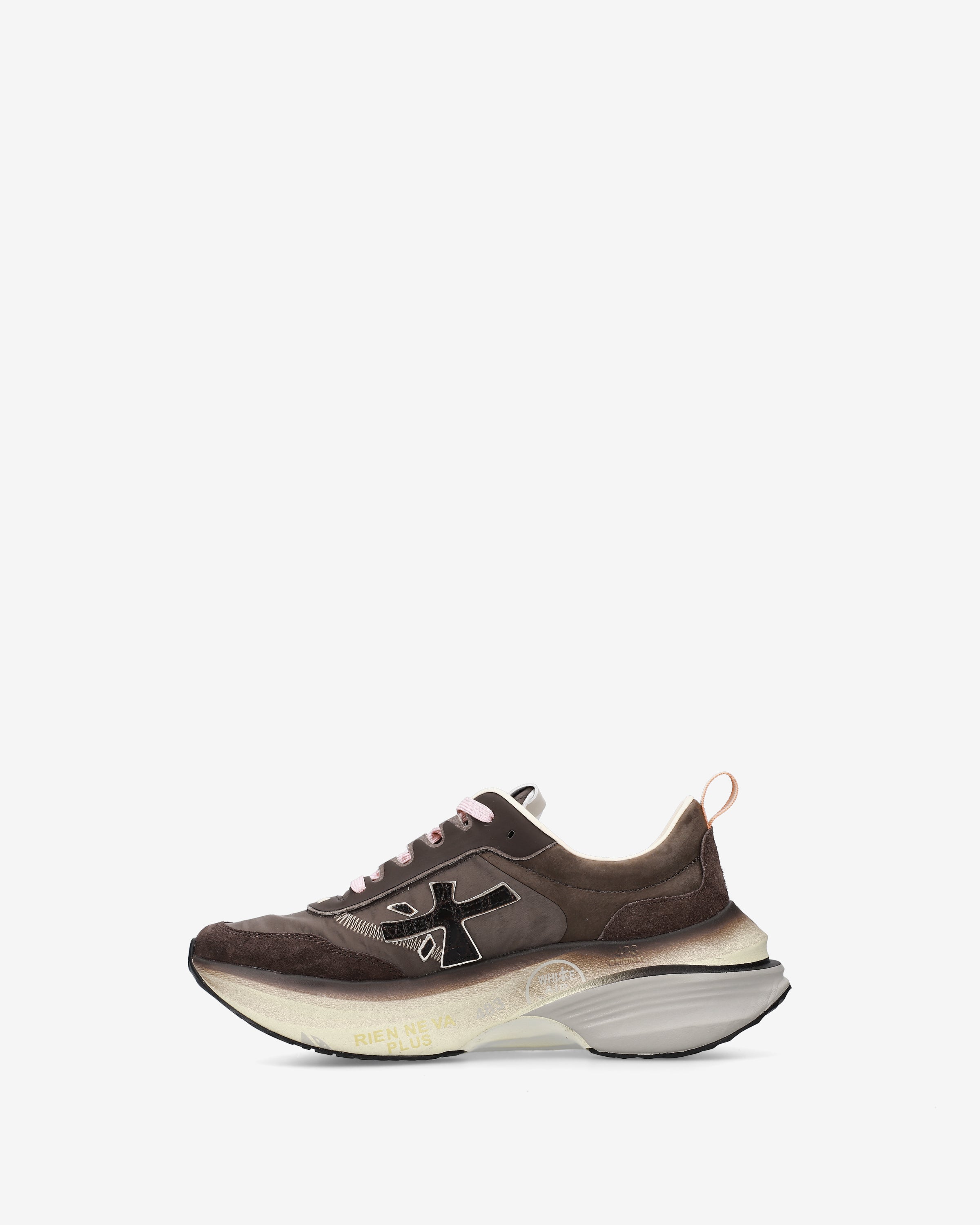 Premiata Hill 7896 baskets marron femme semelle 5 cm