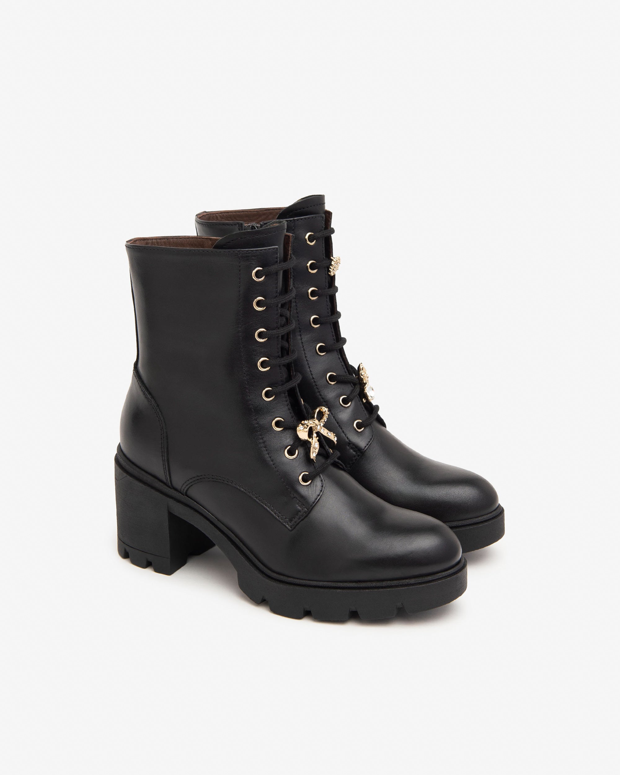 Nero Giardini Combat Boots Rangers Cuir Femme Hiver