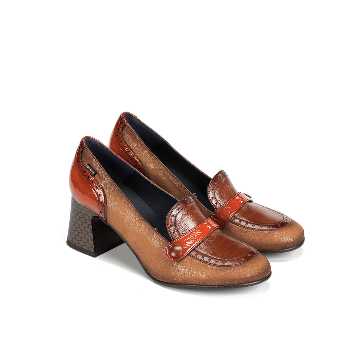 Dorking Dacy D9614 mocassin femme marron talon