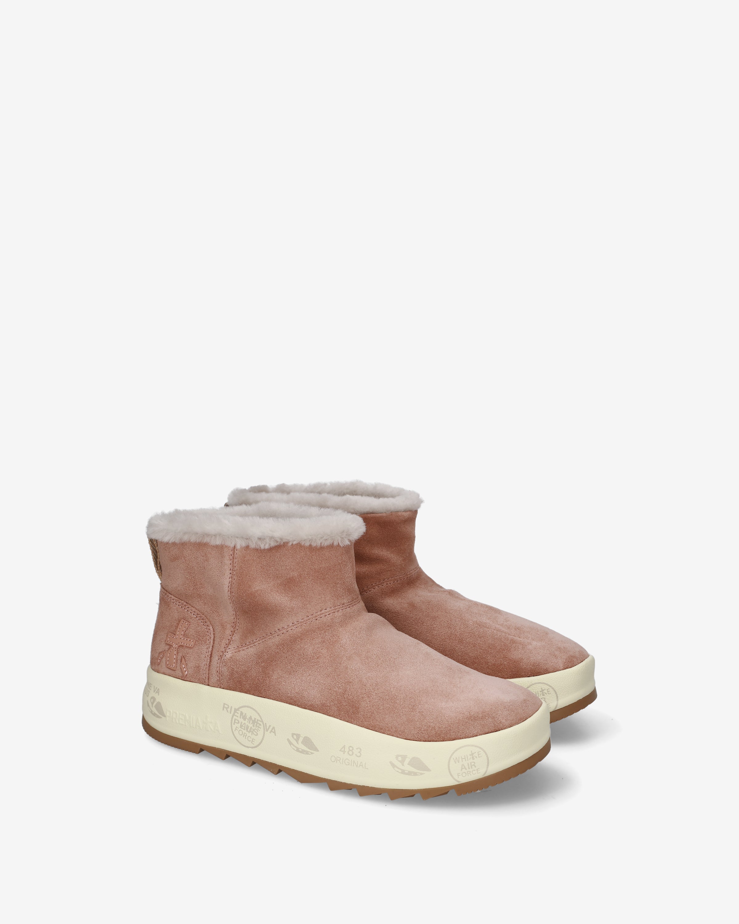 Premiata NewPuffyd 8704m baskets rose poudré daim