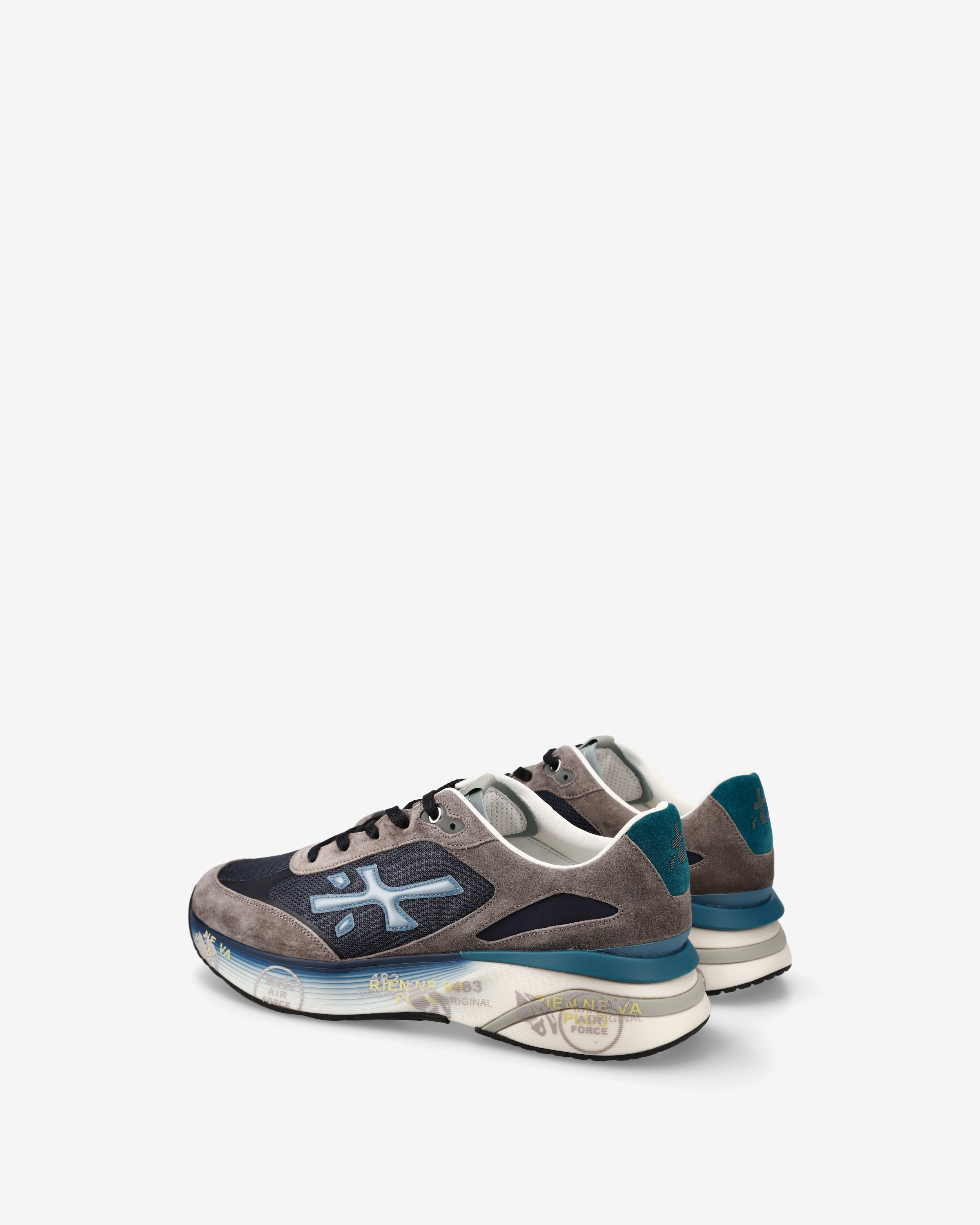 Premiata Moerun 7772 sneakers homme gris bleu mesh