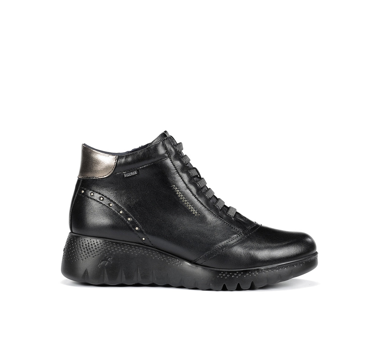 Fluchos Botines Live F2246 bottine noir cuir femme