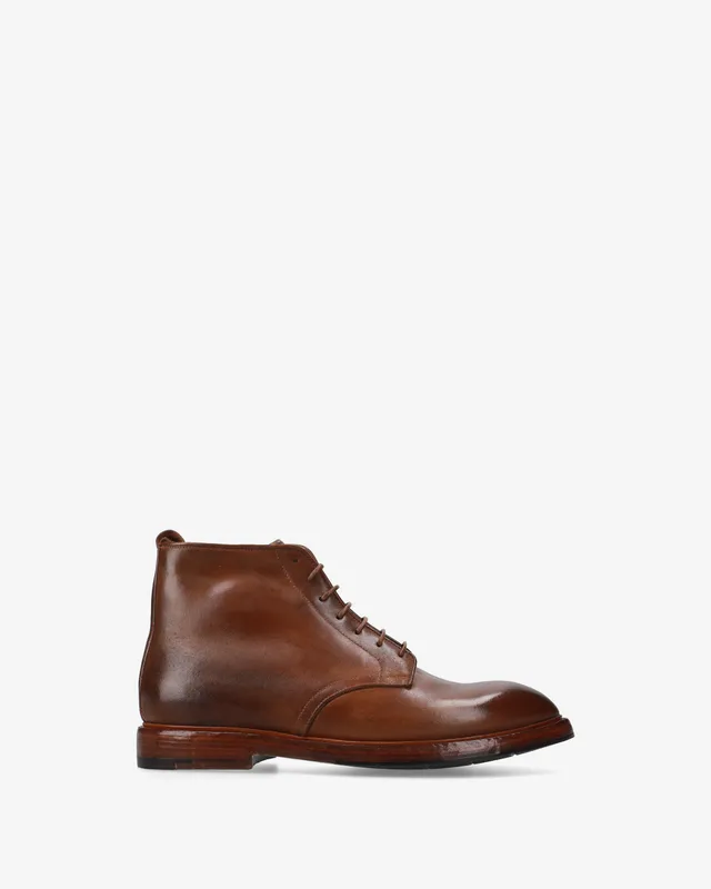 Premiata Cordovan boots cuir cognac à lacets homme