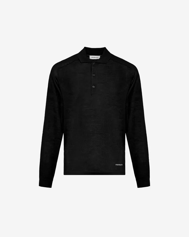 Premiata Polo Knit pull noir M manches longues