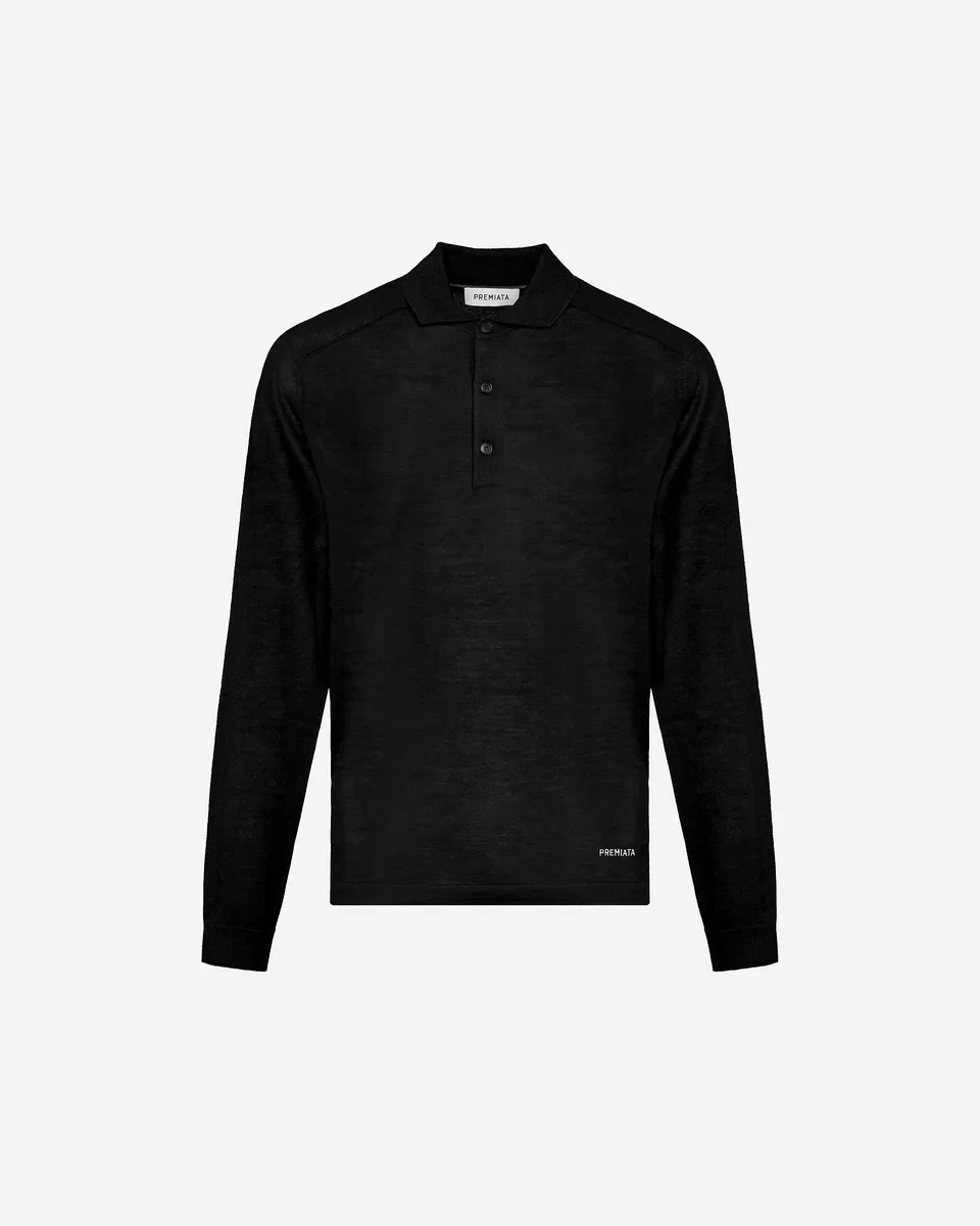 Premiata Polo Knit pull noir M manches longues