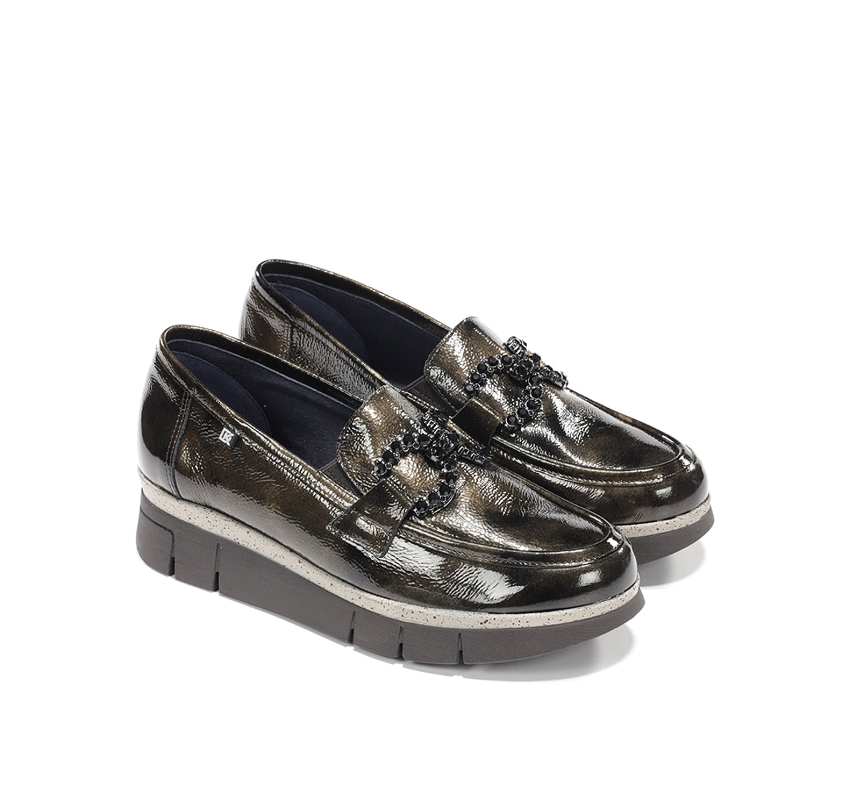 Dorking India D9325 mocassins verts femme confort