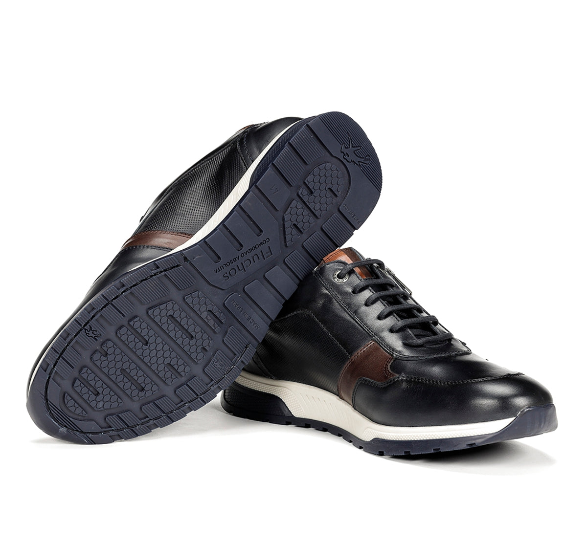 Fluchos Louis F1600 baskets homme bleu cuir