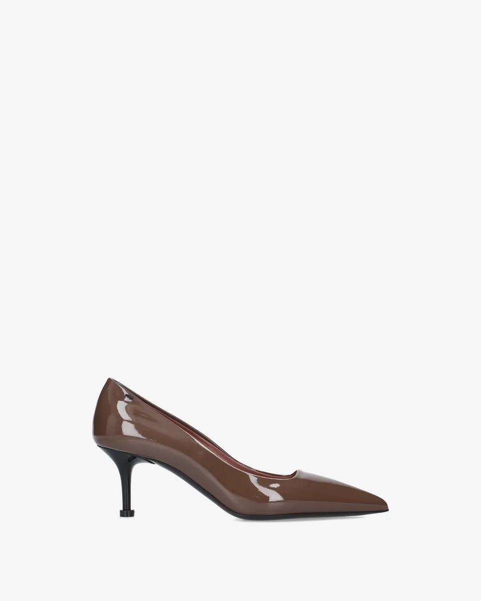Premiata escarpins femme cuir verni marron talon 6 cm