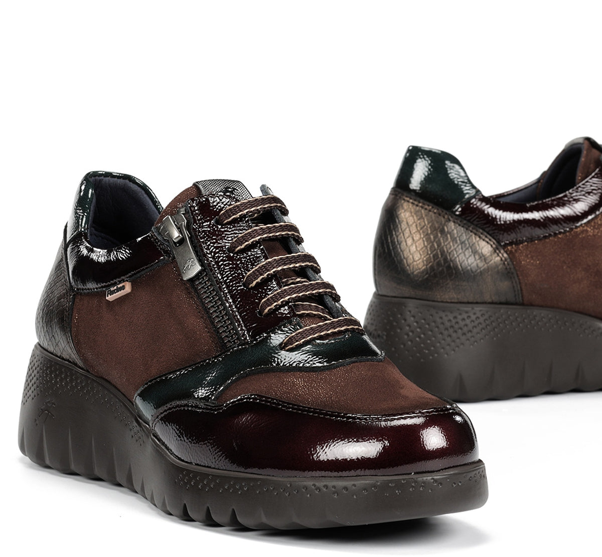 Fluchos Live F2248 baskets marron femme compensée