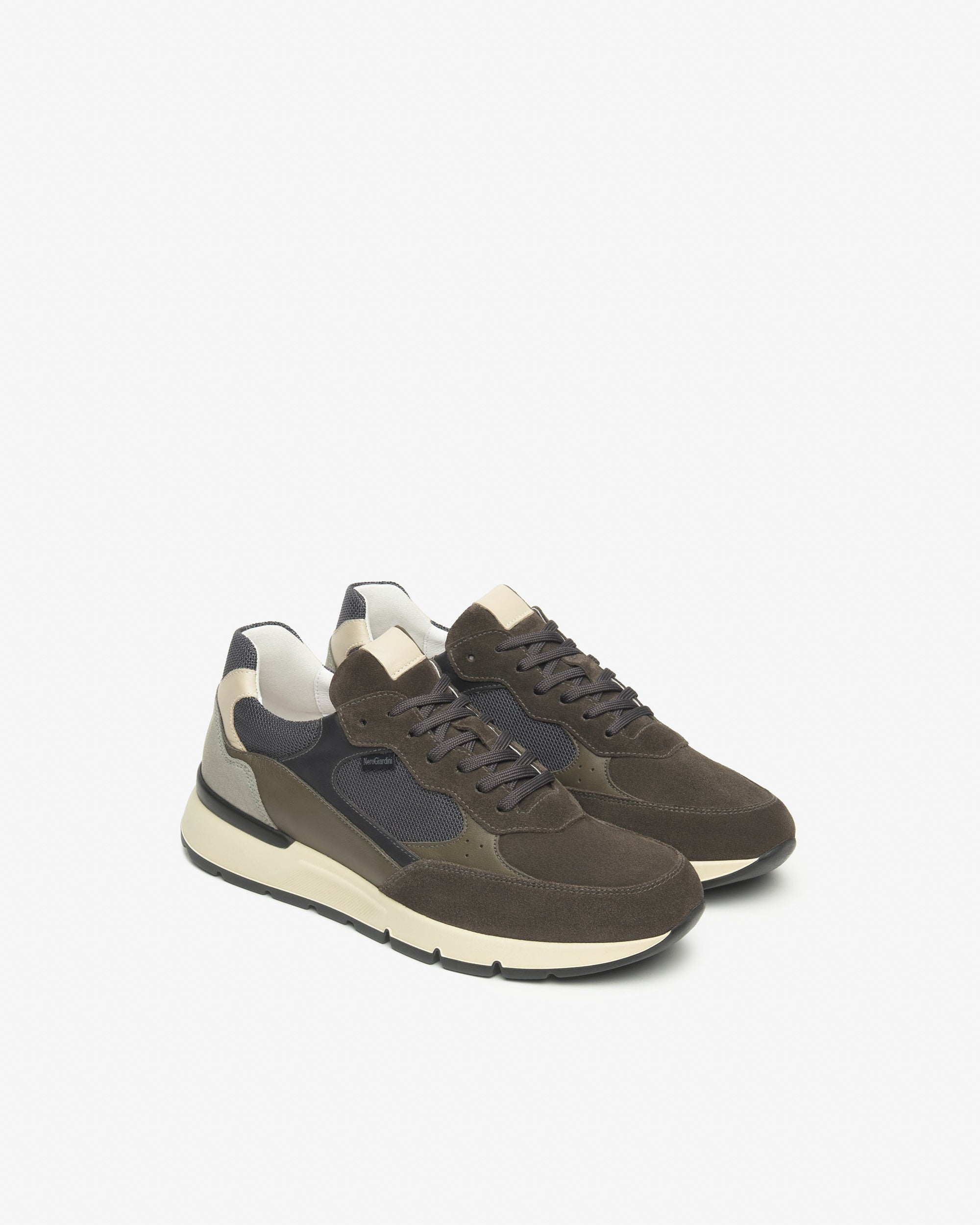 Nero Giardini Sneakers Baskets Homme Daim Cuir Toile