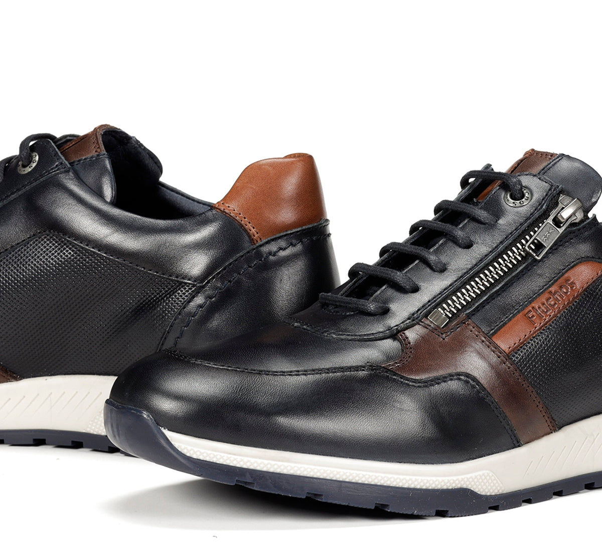 Fluchos Louis F1600 baskets homme bleu cuir