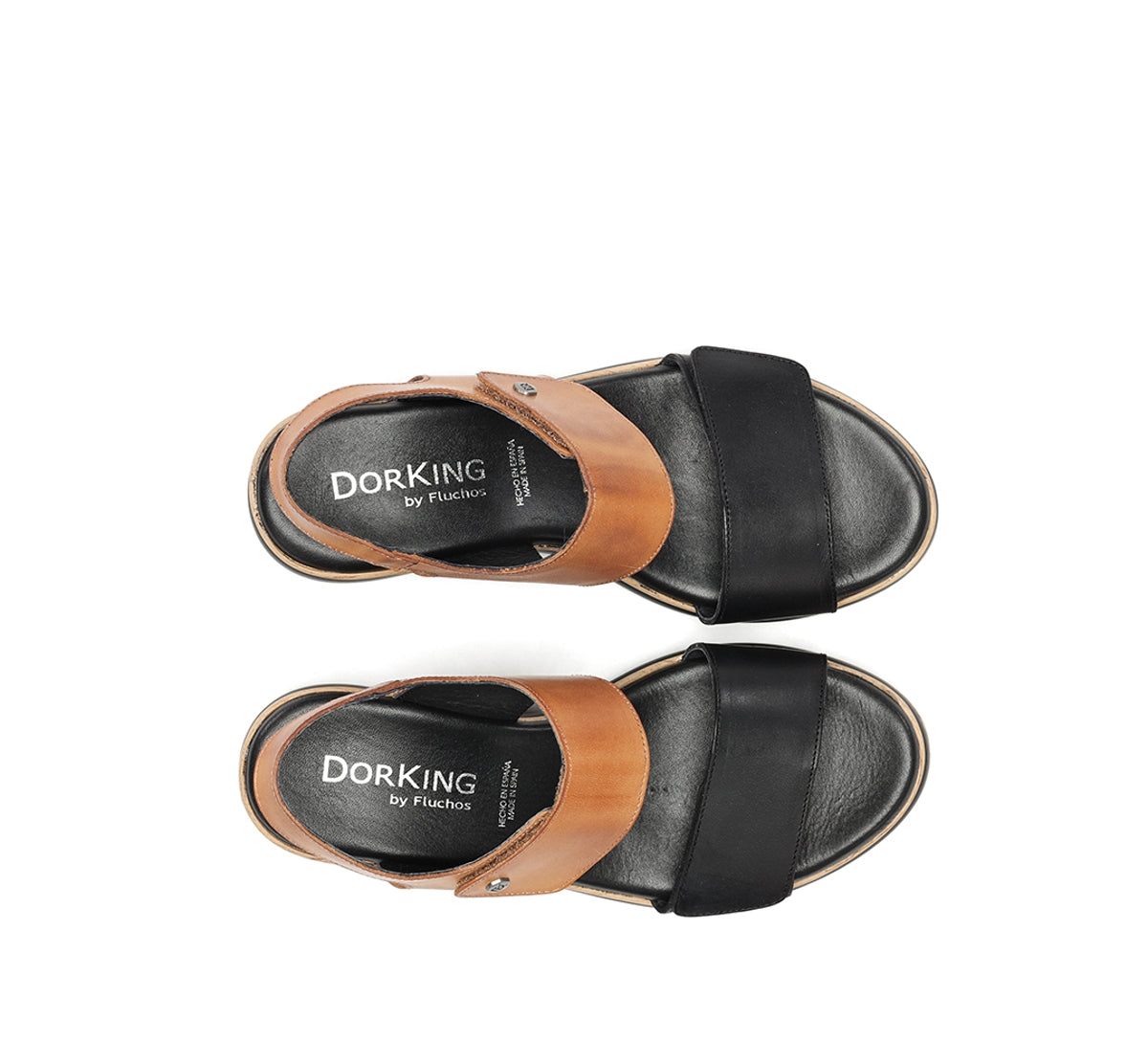 Dorking Prince D9643 sandales noires femme plateforme