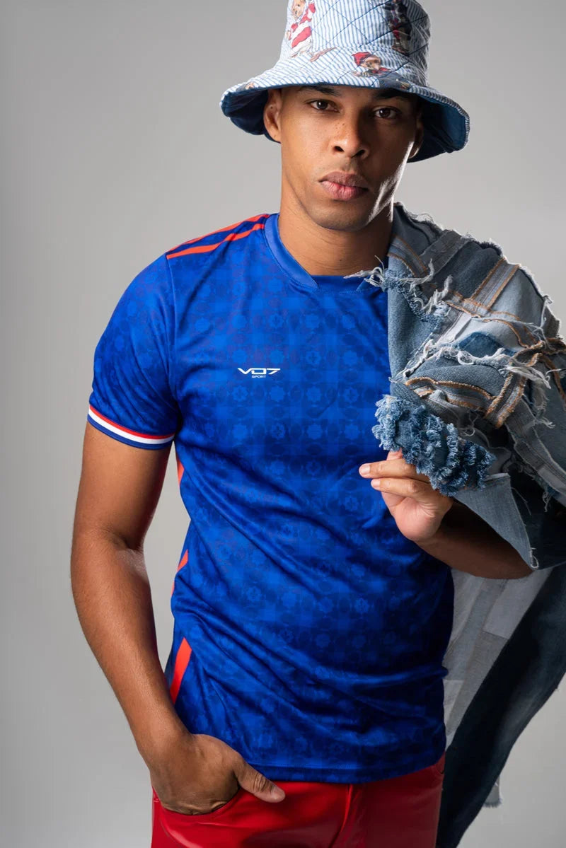 VO7 France Bleu maillot foot homme respirant