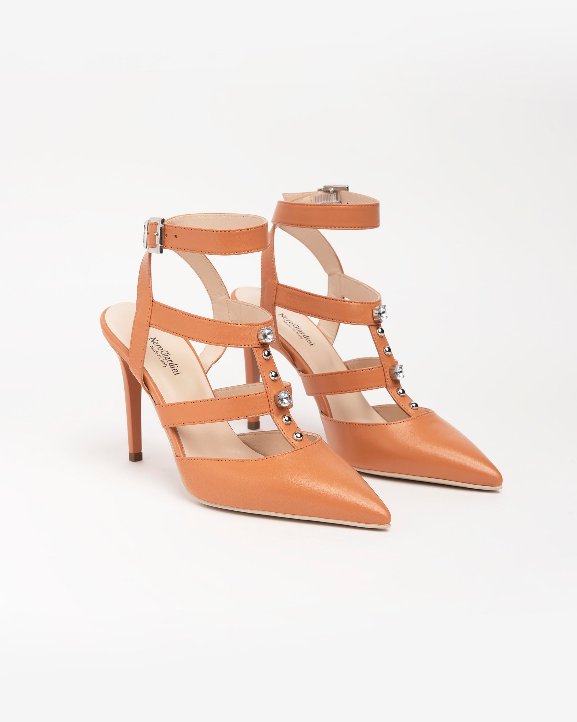 Nero Giardini Décolleté escarpins cuir strass talon 9,5 cm