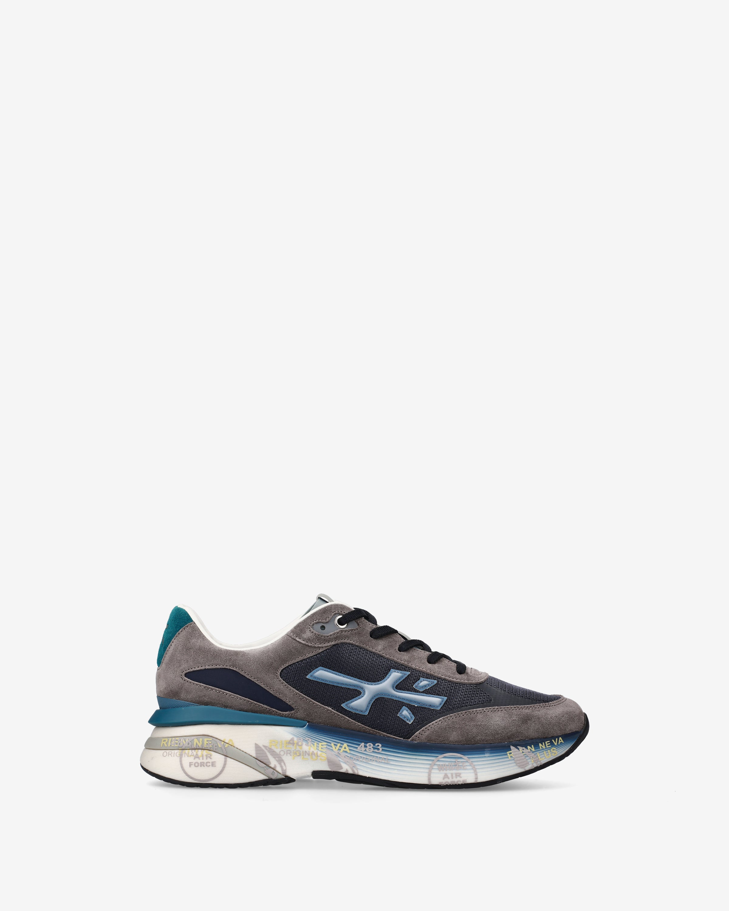 Premiata Moerun 7772 sneakers homme gris bleu mesh
