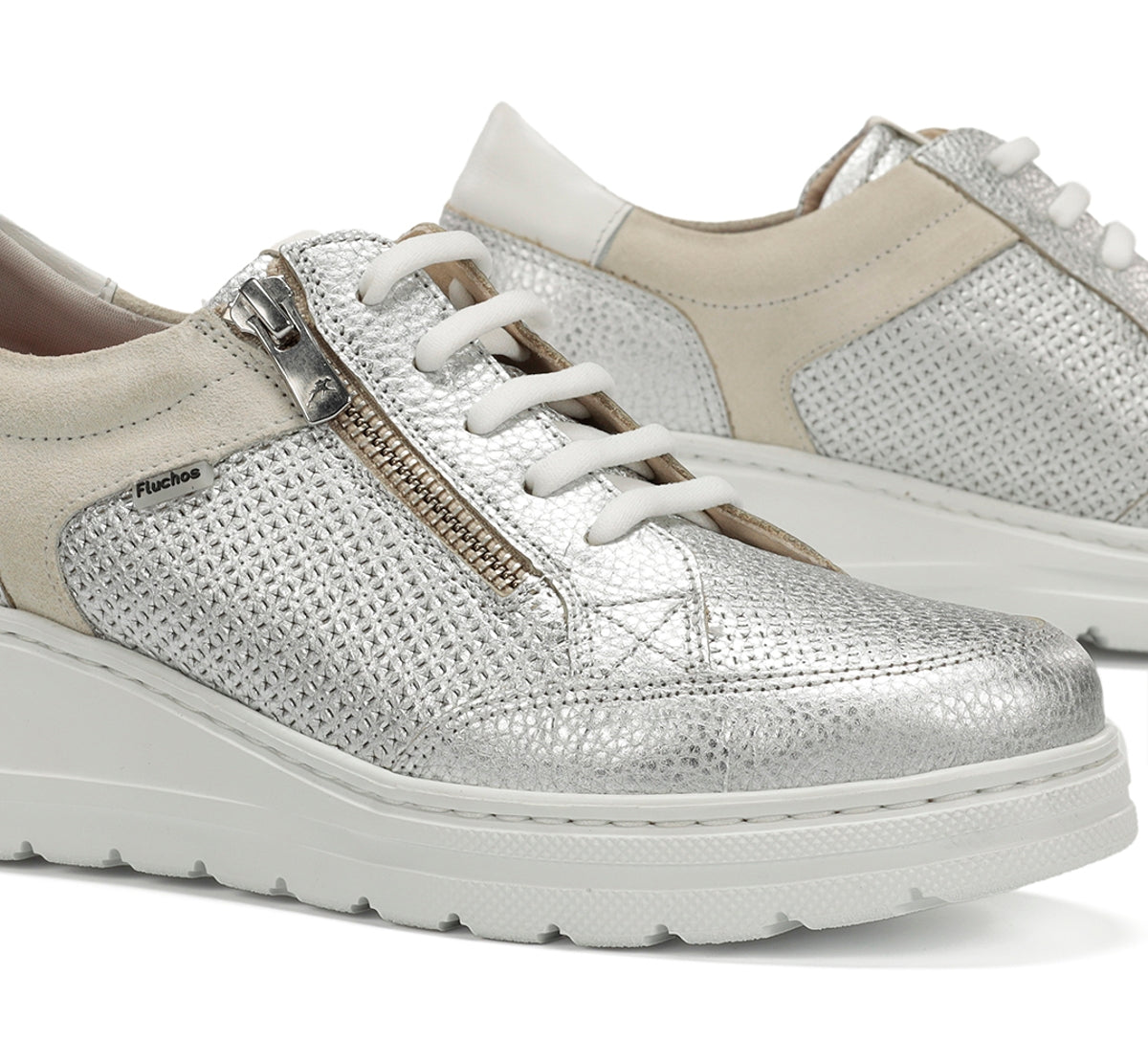 Fluchos Aqua F2173 basket argent compensée femme