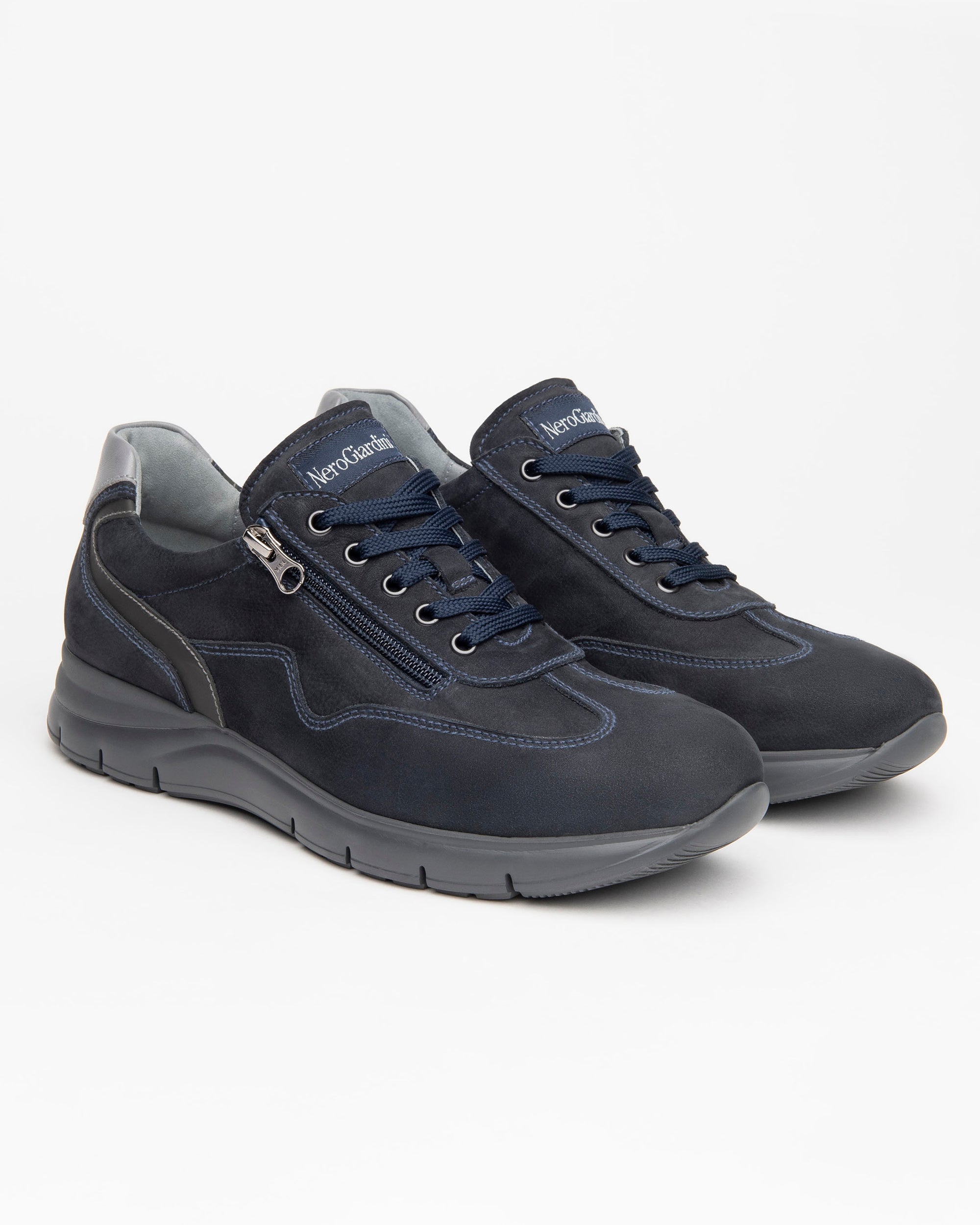 Nero Giardini Sneakers baskets cuir homme zip