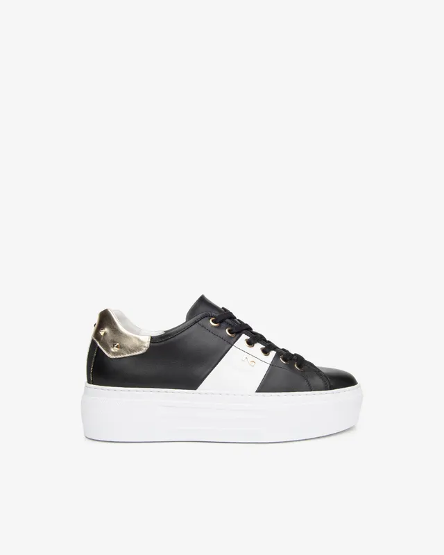 Nero Giardini Sneakers baskets cuir femme platine