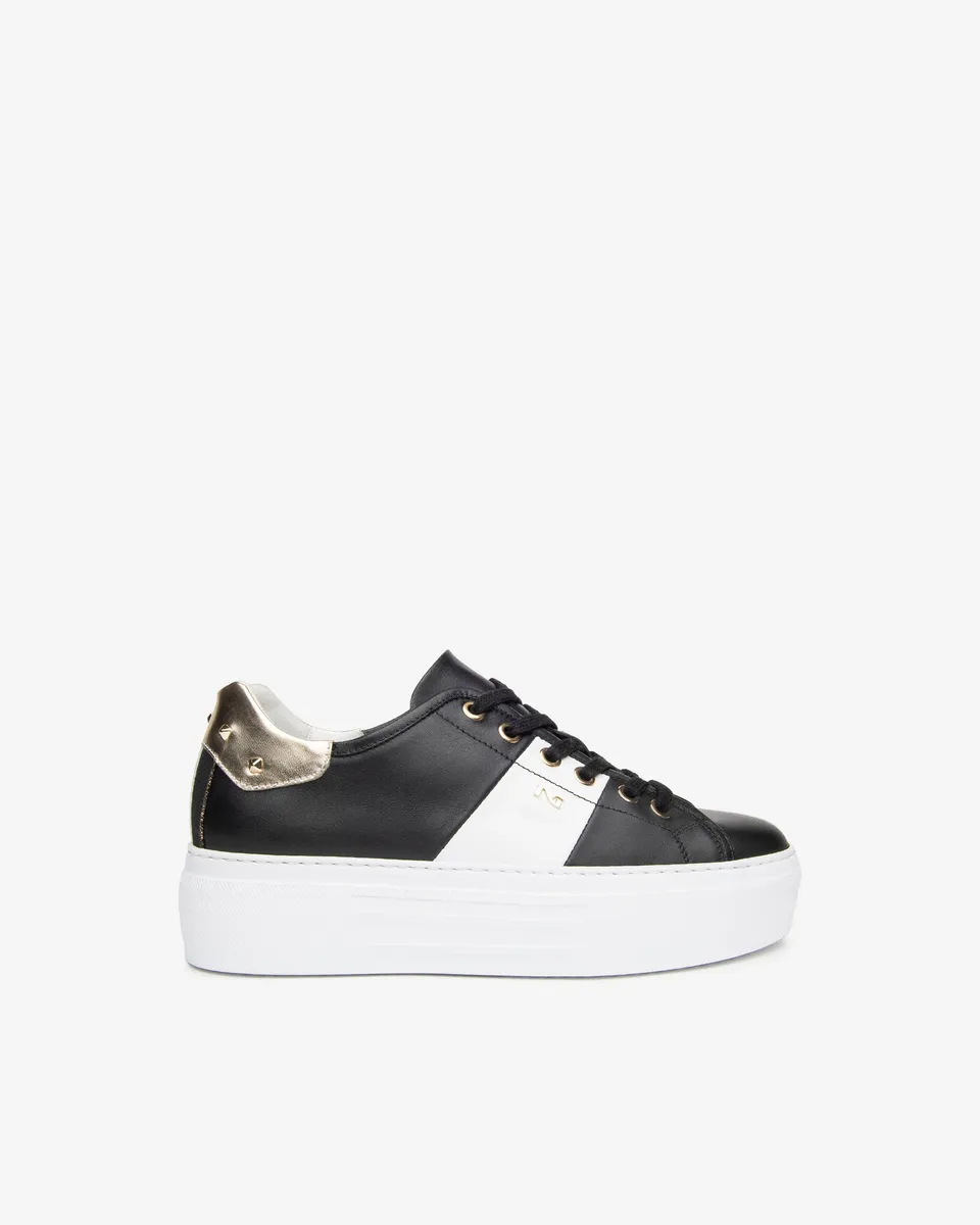 Nero Giardini Sneakers baskets cuir femme platine