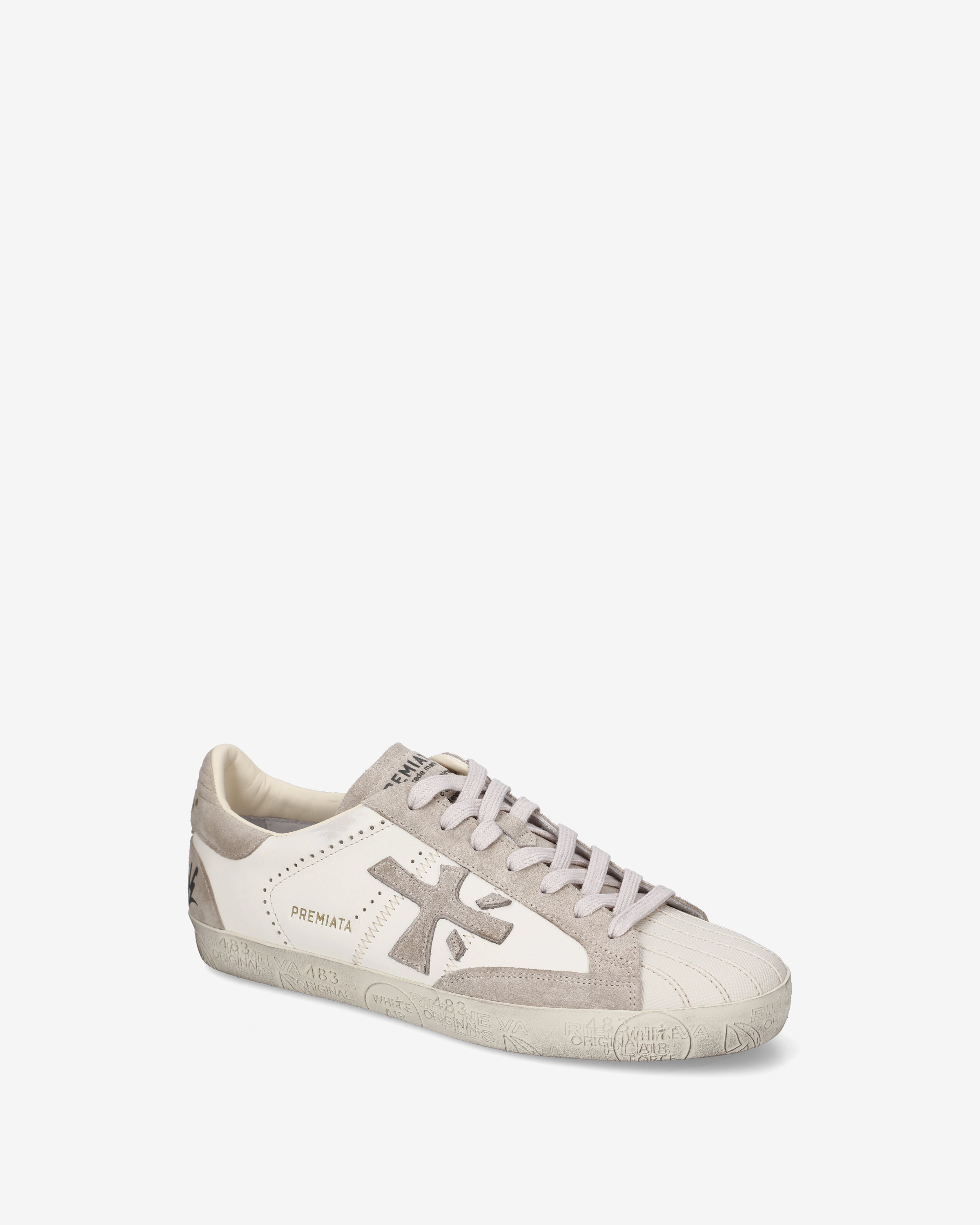 Premiata Steven 8480 baskets homme crème cuir daim
