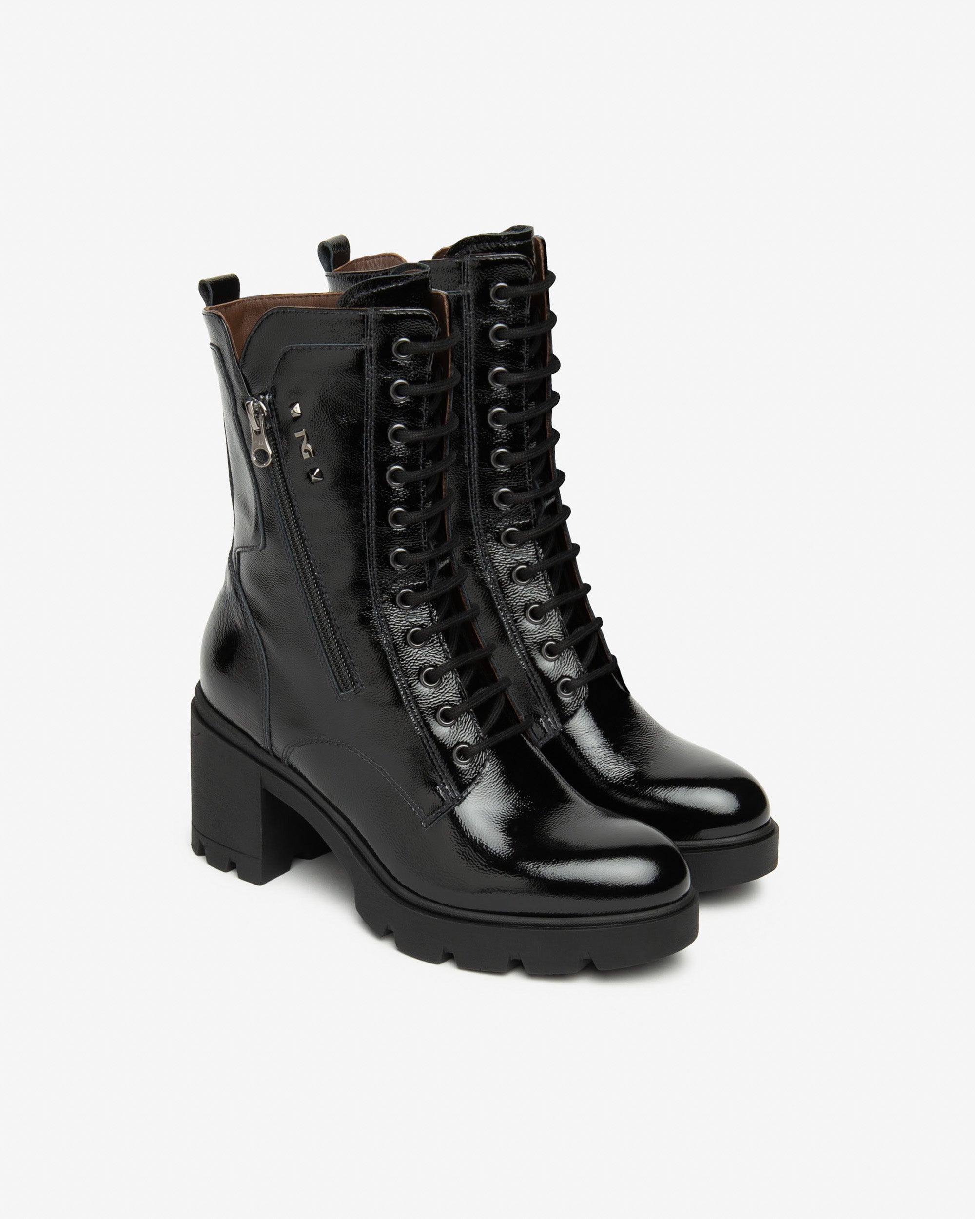 Nero Giardini Combat Boots bottines vernis femme