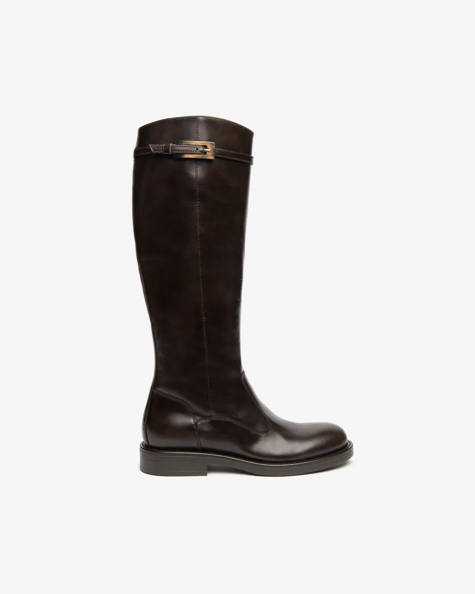 Nero Giardini Boots bottes cuir femme boucle talon 30 mm