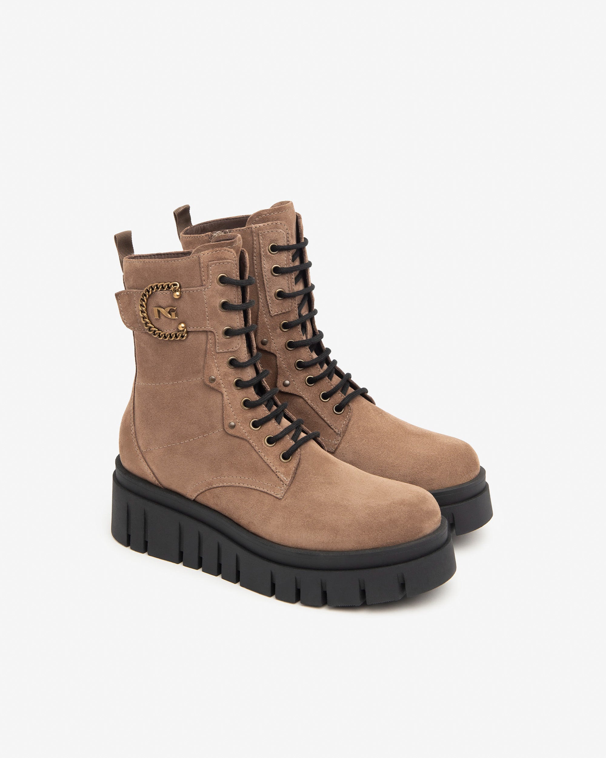 Nero Giardini Combat Boots rangers daim femme hiver