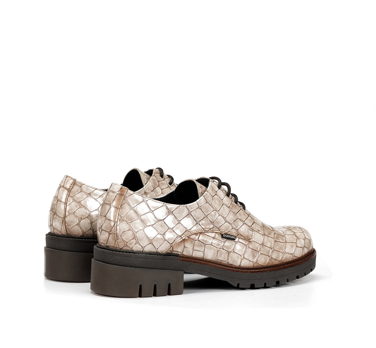 Dorking Cady D9577 mocassins femme taupe à lacets