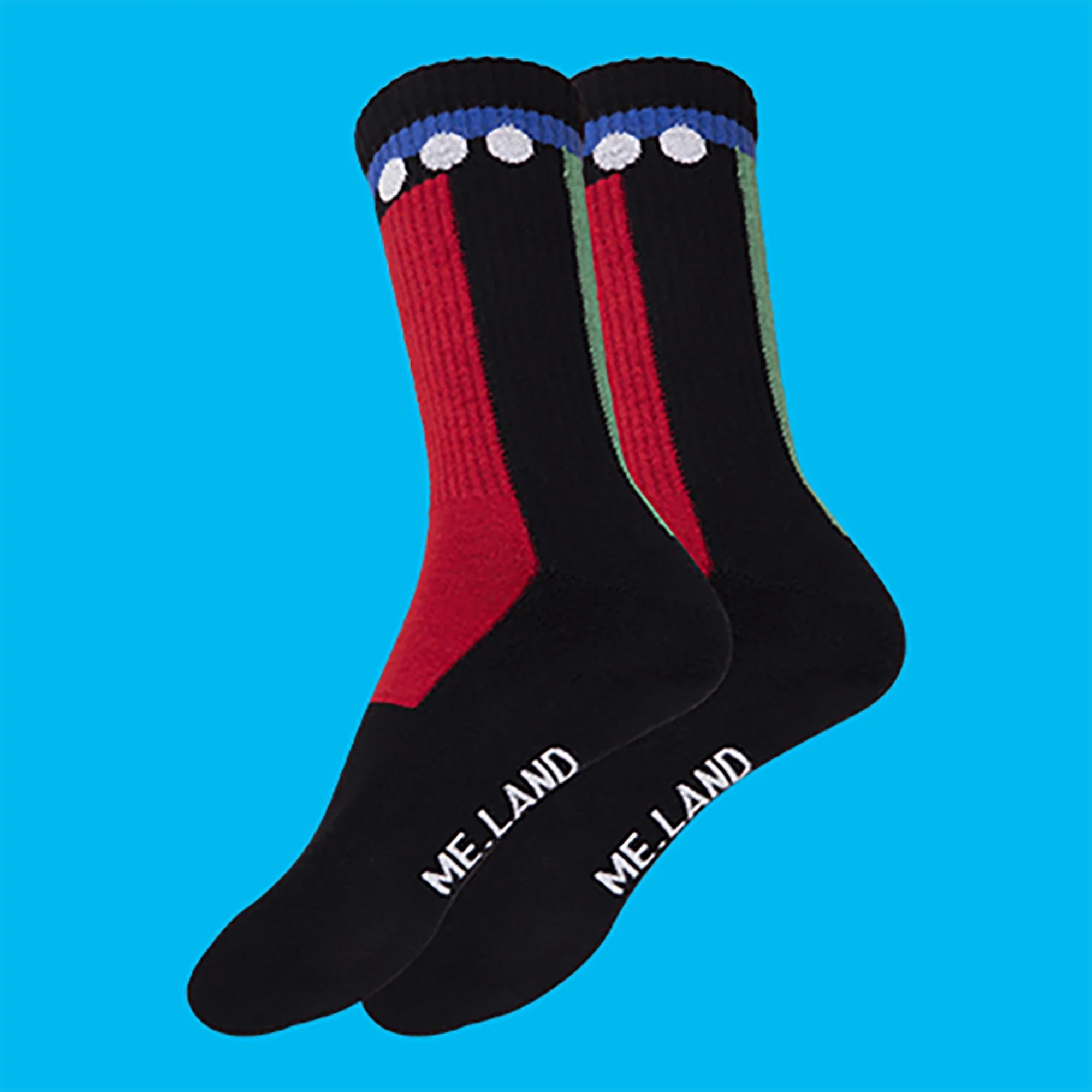 Me.Land Geo chaussettes sport coton bio noir géométrique