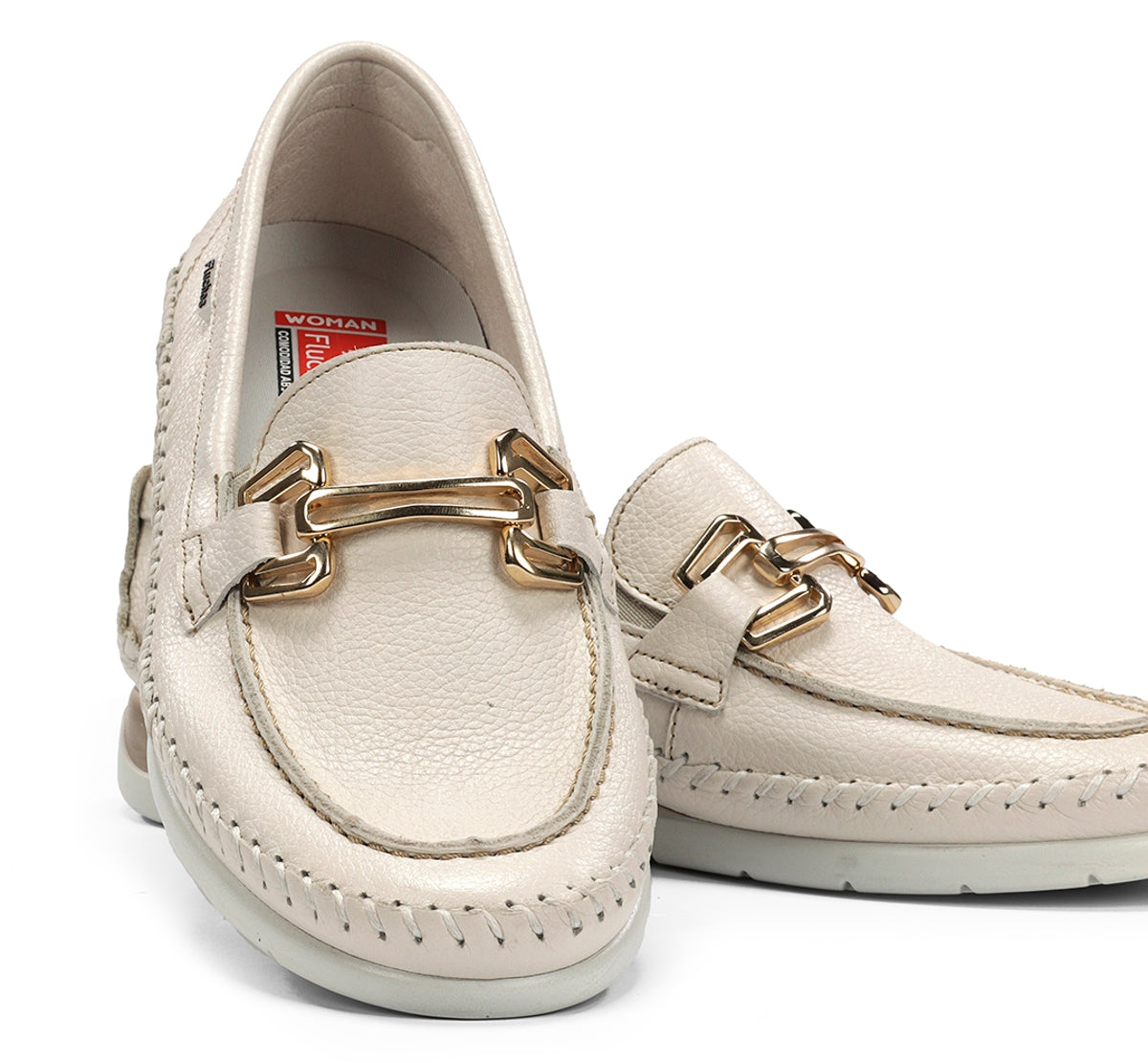 Fluchos Sella F2141 mocassin taupe femme cuir compense