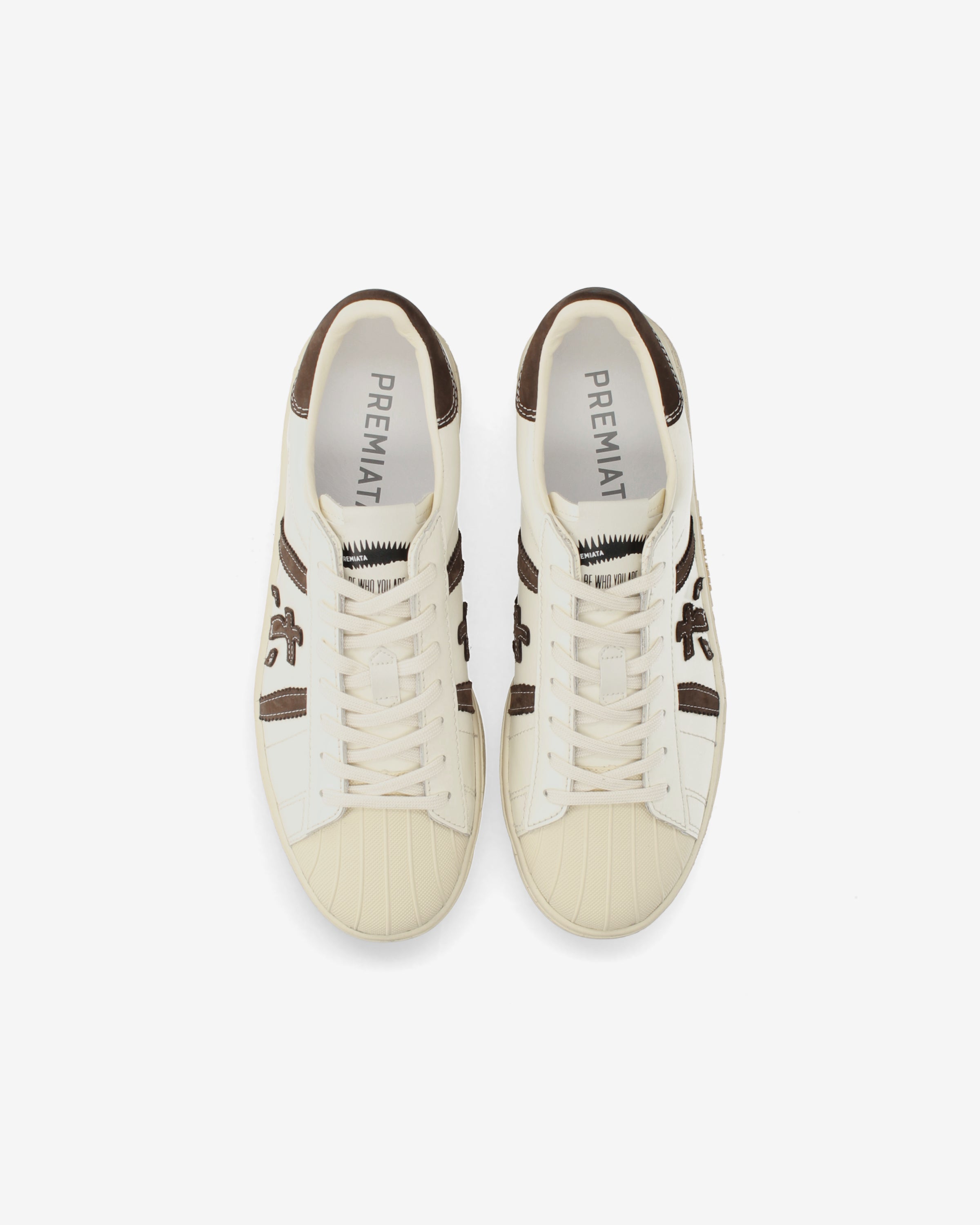 Premiata Russell 8556 sneakers cuir crème marron