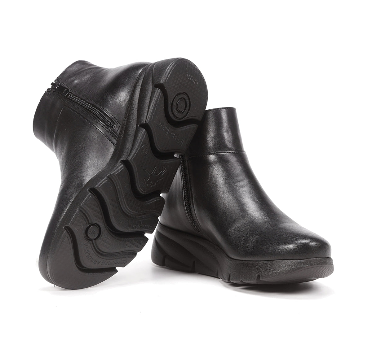 Fluchos Bona F1361 bottines noires femme compensées