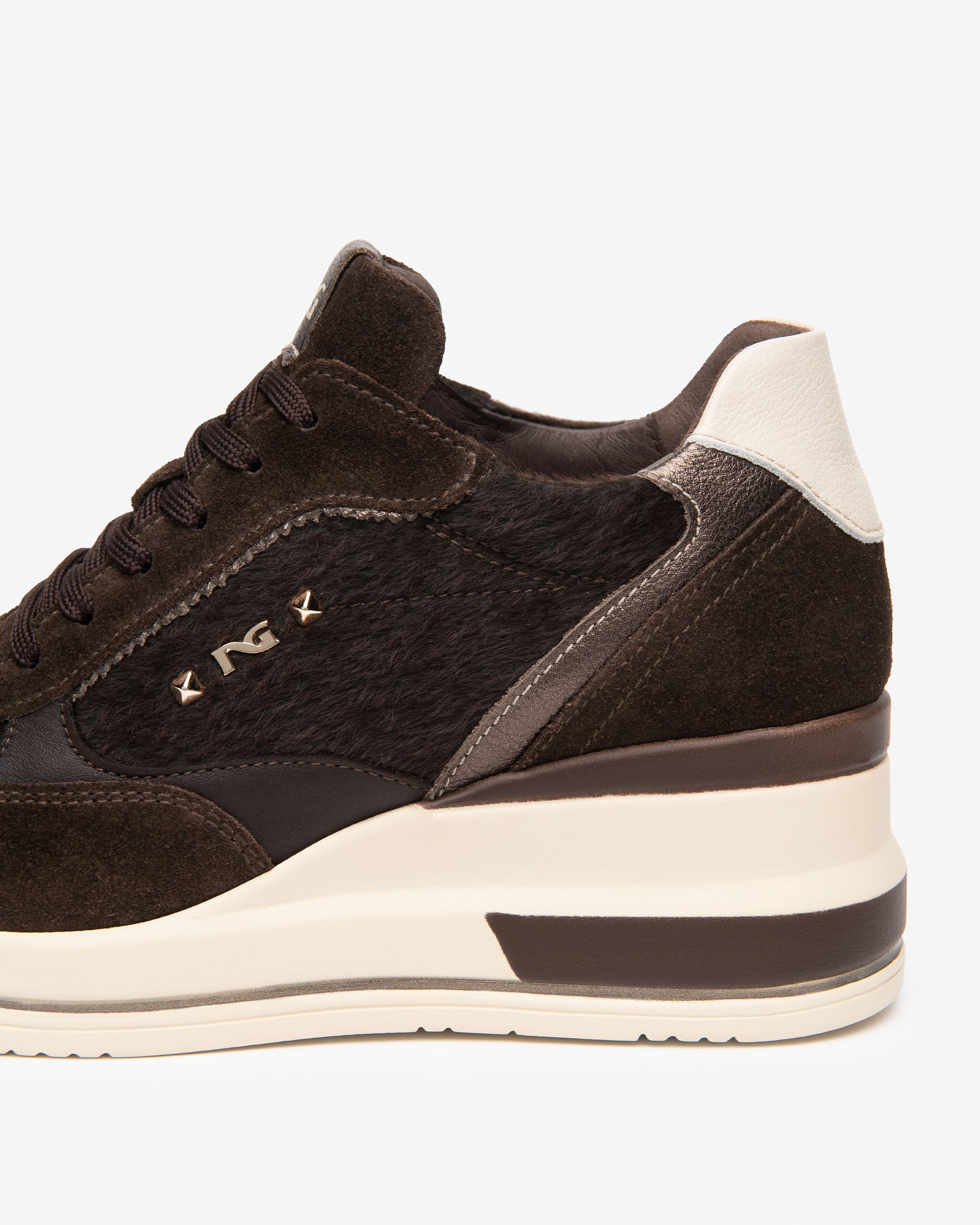 Nero Giardini Sneakers baskets compensées cuir doré 38